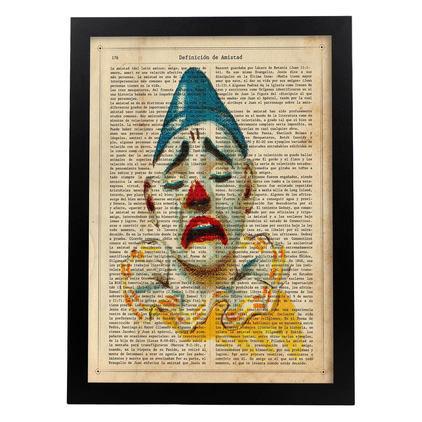 Poster de payasos. Lámina Paul Clown con imágenes de payasos y circos. Láminas del circo para pequeños.-Artwork-Nacnic-A3-Marco Negro-Nacnic Estudio SL