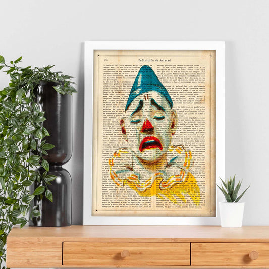 Poster de payasos. Lámina Paul Clown con imágenes de payasos y circos. Láminas del circo para pequeños.-Artwork-Nacnic-Nacnic Estudio SL