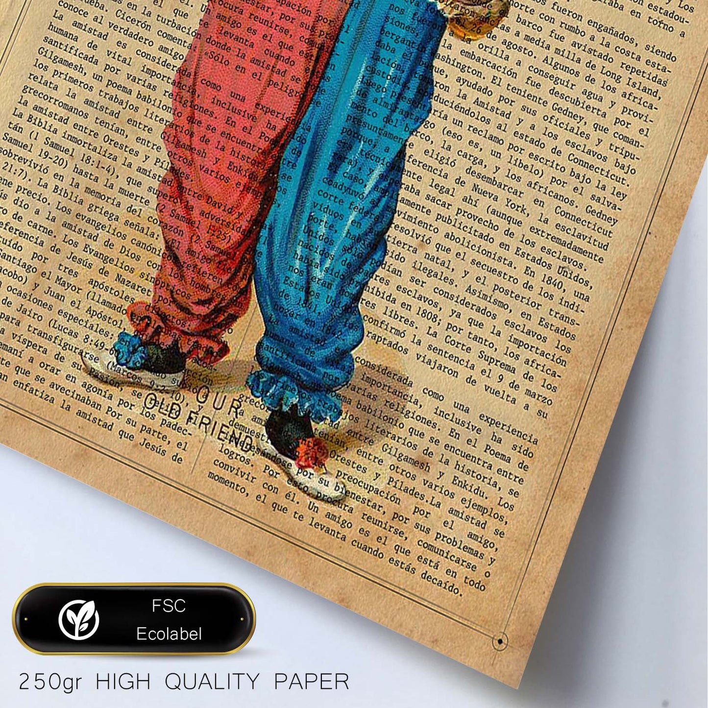 Poster de payasos. Lámina Richard Clown con imágenes de payasos y circos. Láminas del circo para pequeños.-Artwork-Nacnic-Nacnic Estudio SL