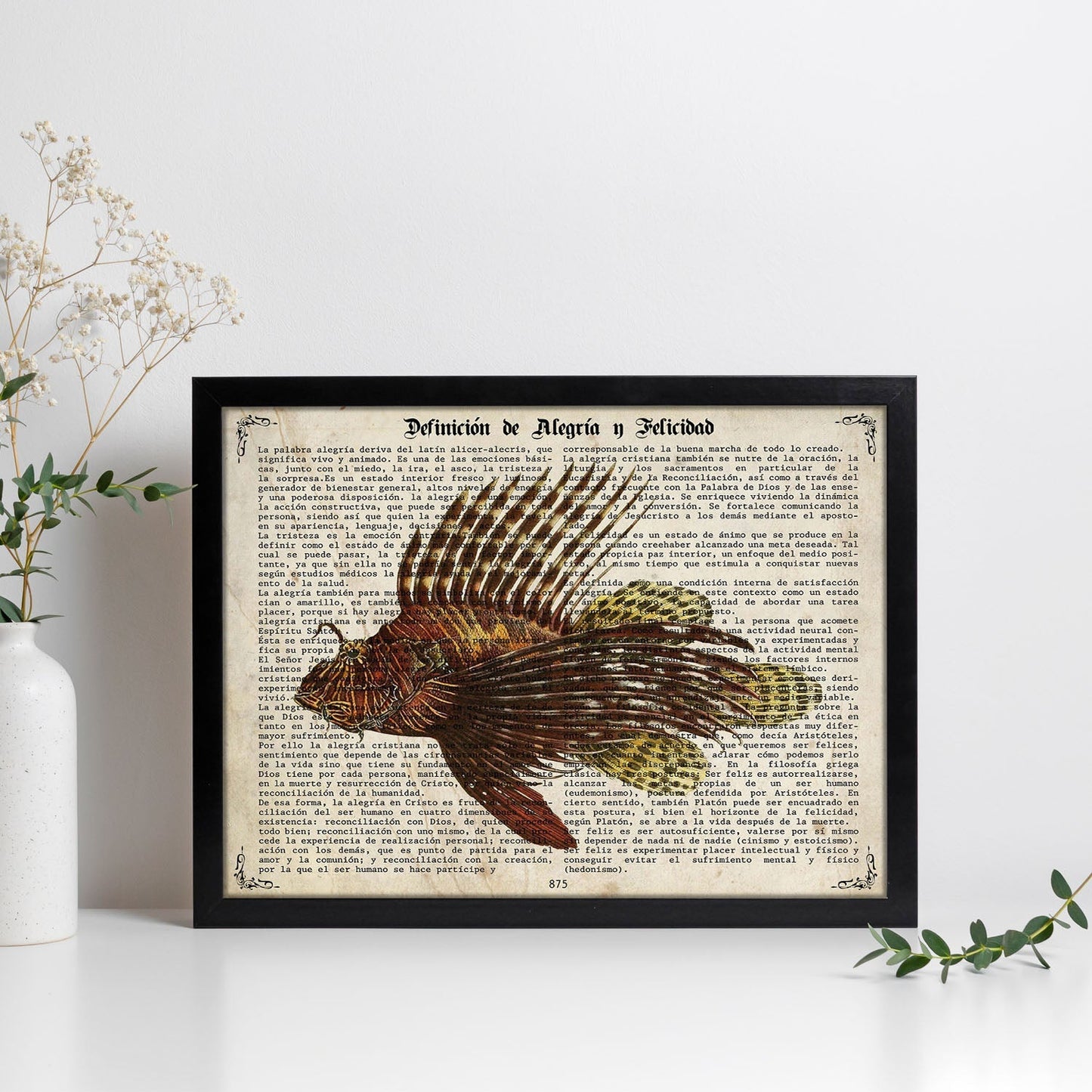 Poster de peces marinos. Lámina de Pez escorpión con definicion. Diseño de peces marinos con definiciones.-Artwork-Nacnic-Nacnic Estudio SL