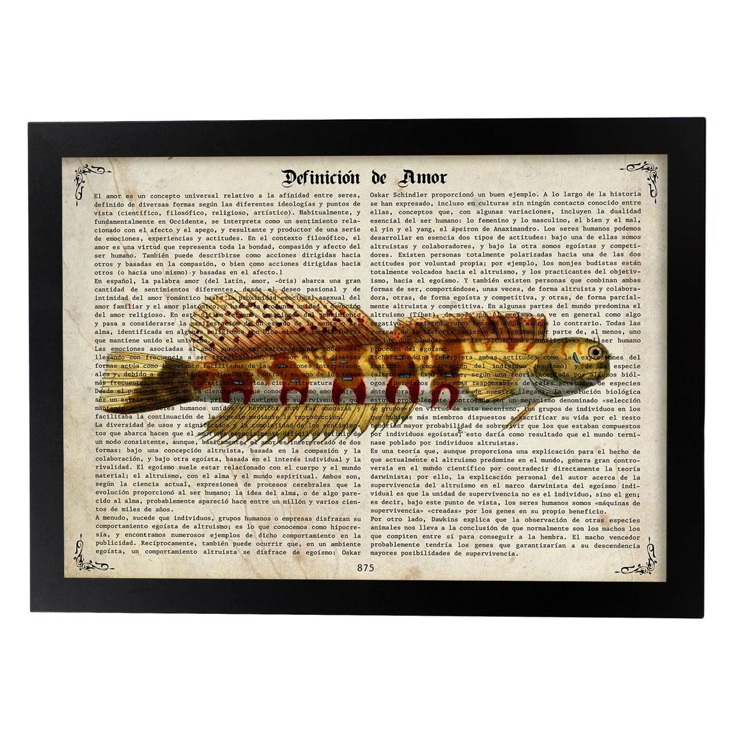 Poster de peces marinos. Lámina de Salarias 2 con definicion. Diseño de peces marinos con definiciones.-Artwork-Nacnic-A4-Marco Negro-Nacnic Estudio SL