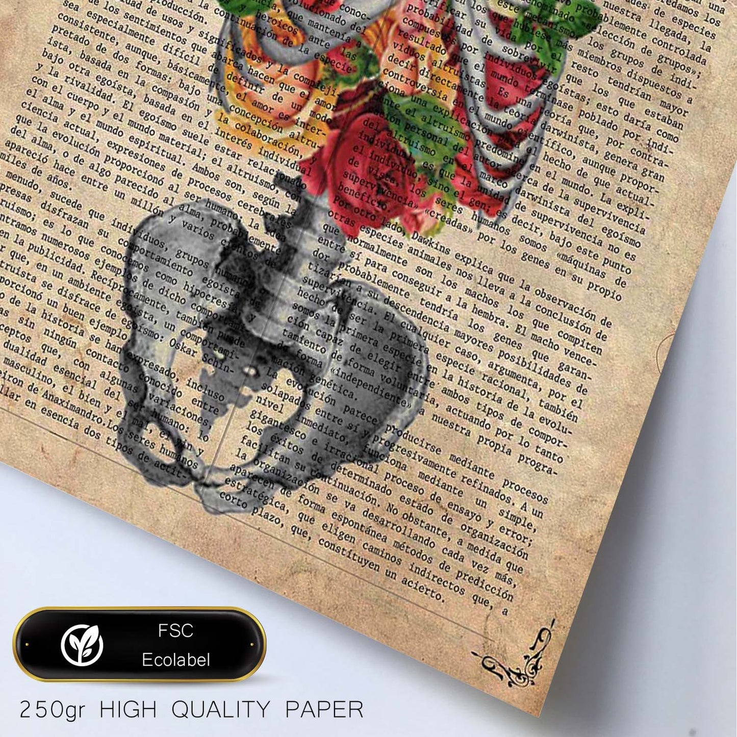 Poster de Pecho lleno de flores. Láminas de calaveras. Decoración de hogar.-Artwork-Nacnic-Nacnic Estudio SL