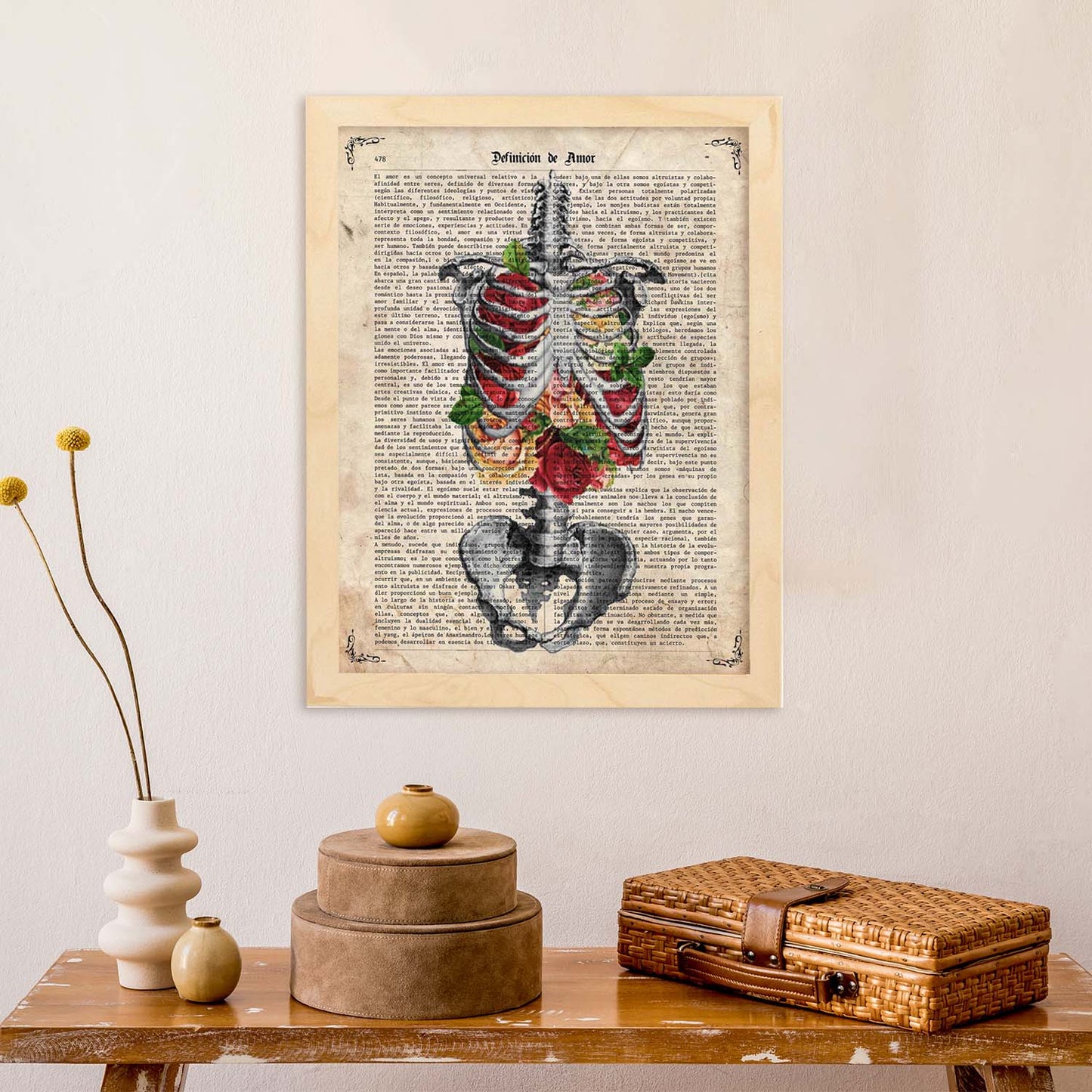 Poster de Pecho lleno de flores. Láminas de calaveras. Decoración de hogar.-Artwork-Nacnic-Nacnic Estudio SL