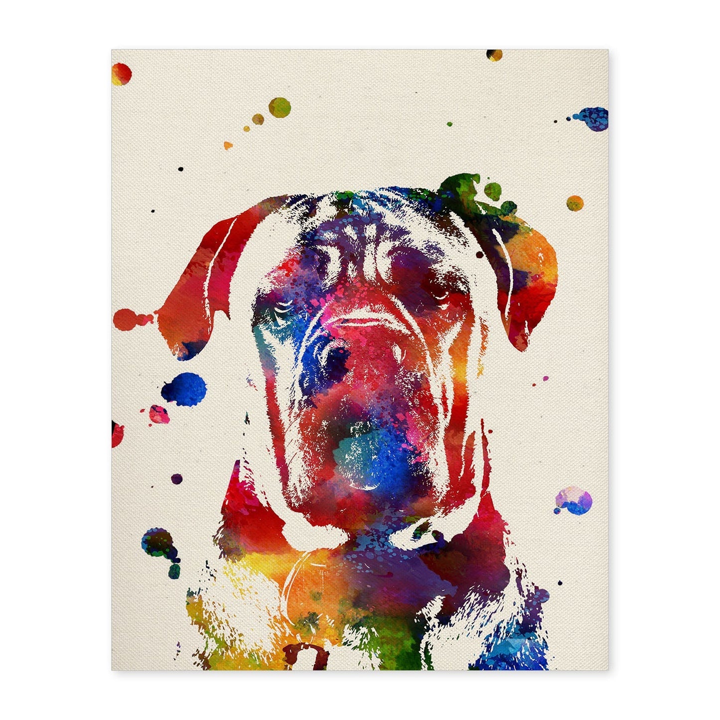 Poster de Perro con diseño acuarela. Mix de láminas con estilo acuarela-Artwork-Nacnic-A4-Sin marco-Nacnic Estudio SL