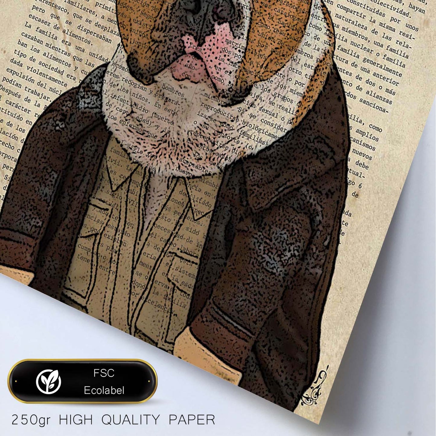 Poster de Perro cowboy. Láminas de animales con definiciones. Ilustraciones de animales con textos.-Artwork-Nacnic-Nacnic Estudio SL
