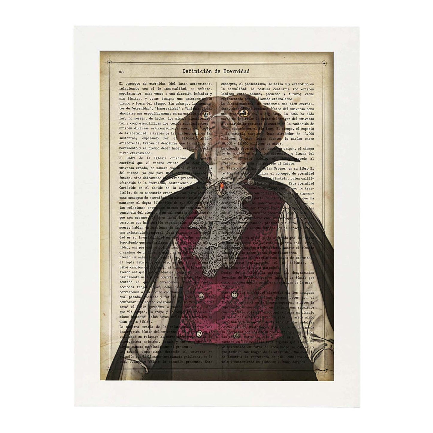 Poster de Perro dracula. Láminas de animales con definiciones. Ilustraciones de animales con textos.-Artwork-Nacnic-Nacnic Estudio SL