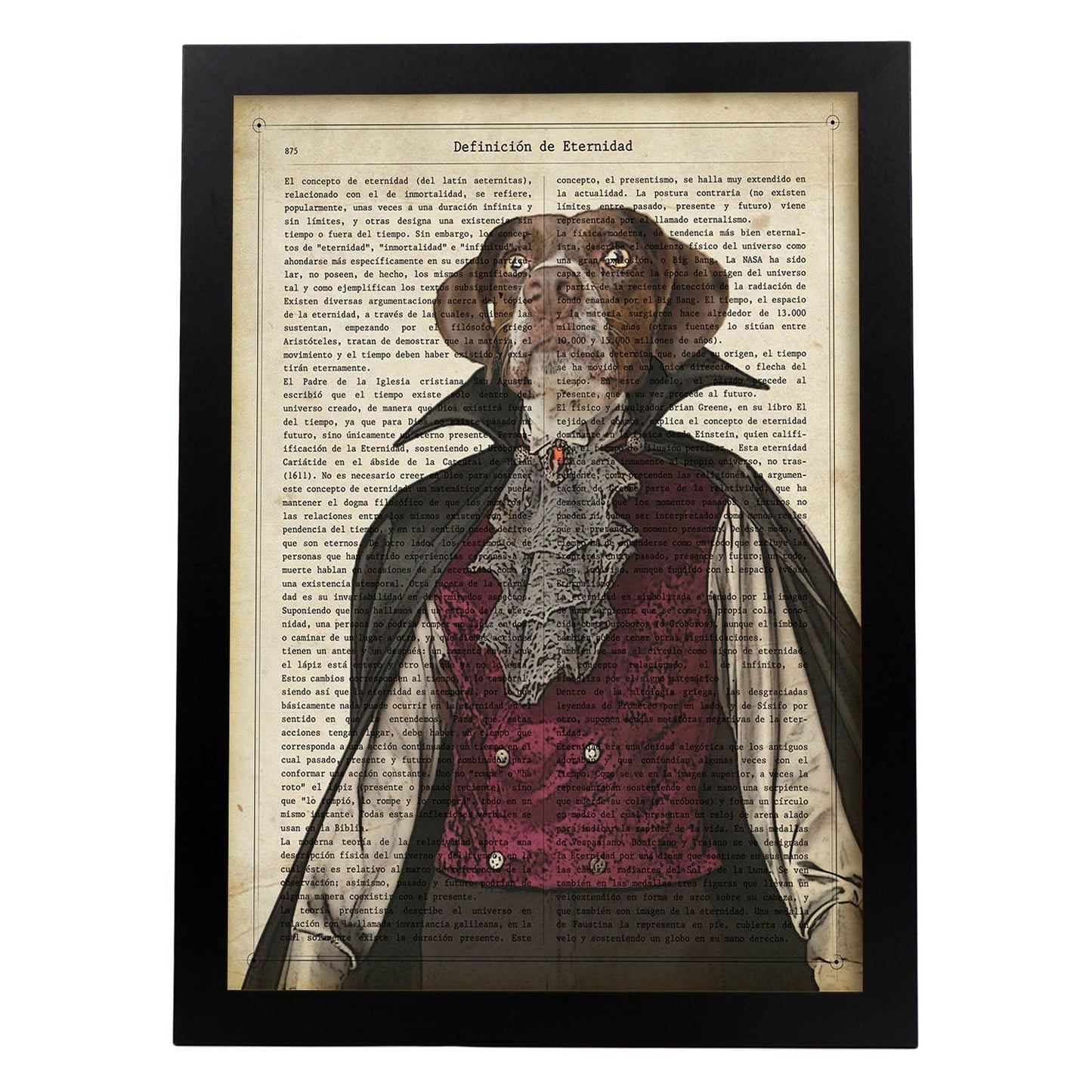 Poster de Perro dracula. Láminas de animales con definiciones. Ilustraciones de animales con textos.-Artwork-Nacnic-A4-Marco Negro-Nacnic Estudio SL