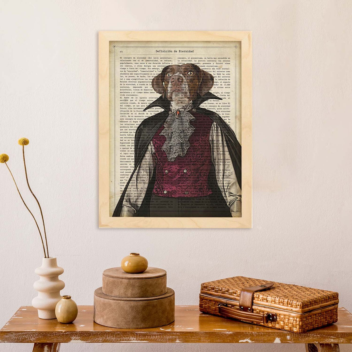 Poster de Perro dracula. Láminas de animales con definiciones. Ilustraciones de animales con textos.-Artwork-Nacnic-Nacnic Estudio SL