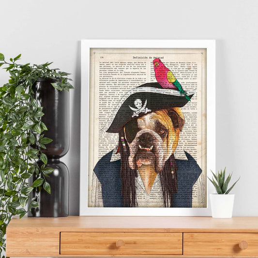 Poster de Perro Jack Sparrow. Láminas de animales con definiciones. Ilustraciones de animales con textos.-Artwork-Nacnic-Nacnic Estudio SL