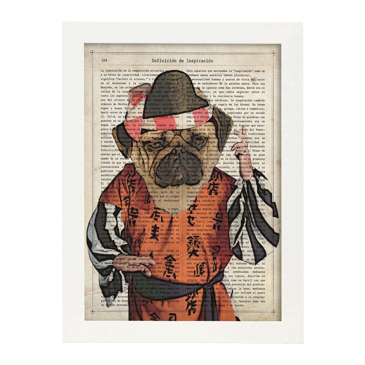 Poster de Perro Kung fu. Láminas de animales con definiciones. Ilustraciones de animales con textos.-Artwork-Nacnic-A3-Marco Blanco-Nacnic Estudio SL