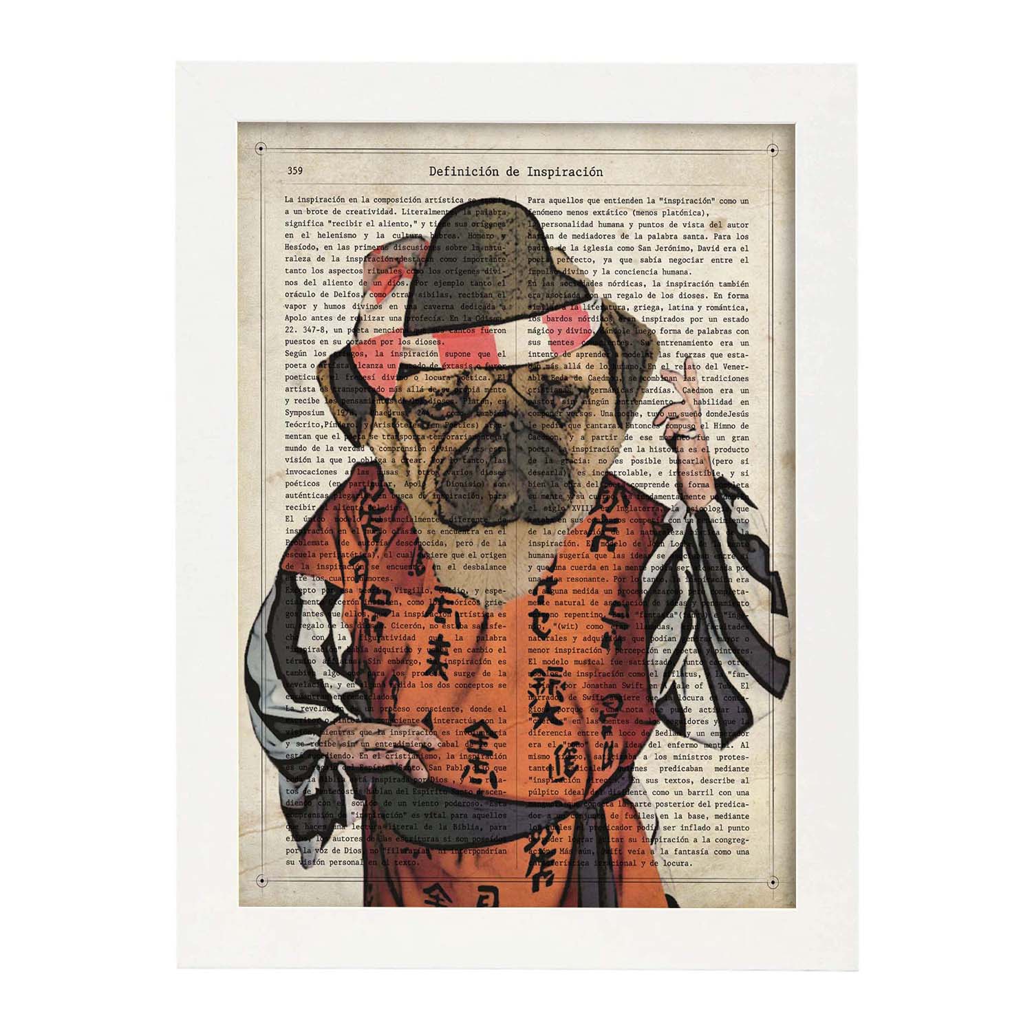 Poster de Perro Kung fu. Láminas de animales con definiciones. Ilustraciones de animales con textos.-Artwork-Nacnic-A3-Marco Blanco-Nacnic Estudio SL