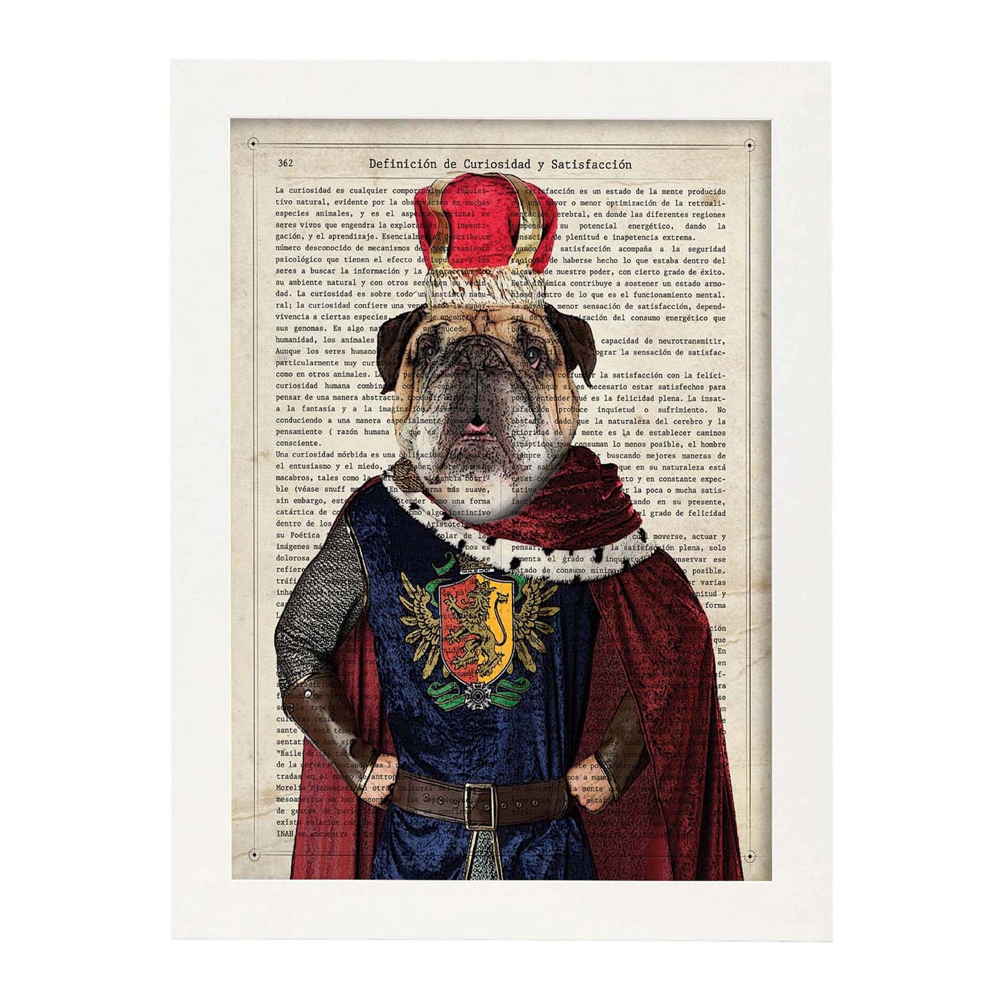 Poster de Perro Rey. Láminas de animales con definiciones. Ilustraciones de animales con textos.-Artwork-Nacnic-Nacnic Estudio SL