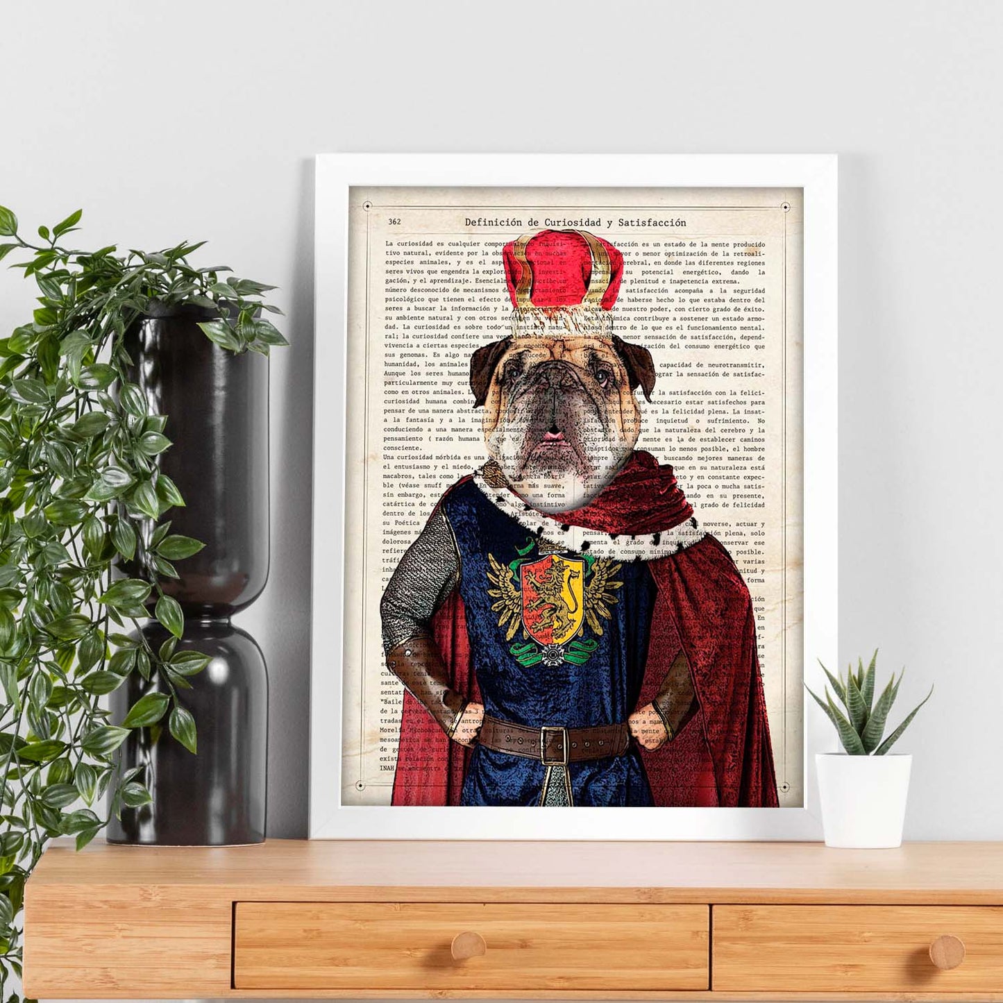 Poster de Perro Rey. Láminas de animales con definiciones. Ilustraciones de animales con textos.-Artwork-Nacnic-Nacnic Estudio SL