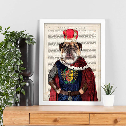 Poster de Perro Rey. Láminas de animales con definiciones. Ilustraciones de animales con textos.-Artwork-Nacnic-Nacnic Estudio SL