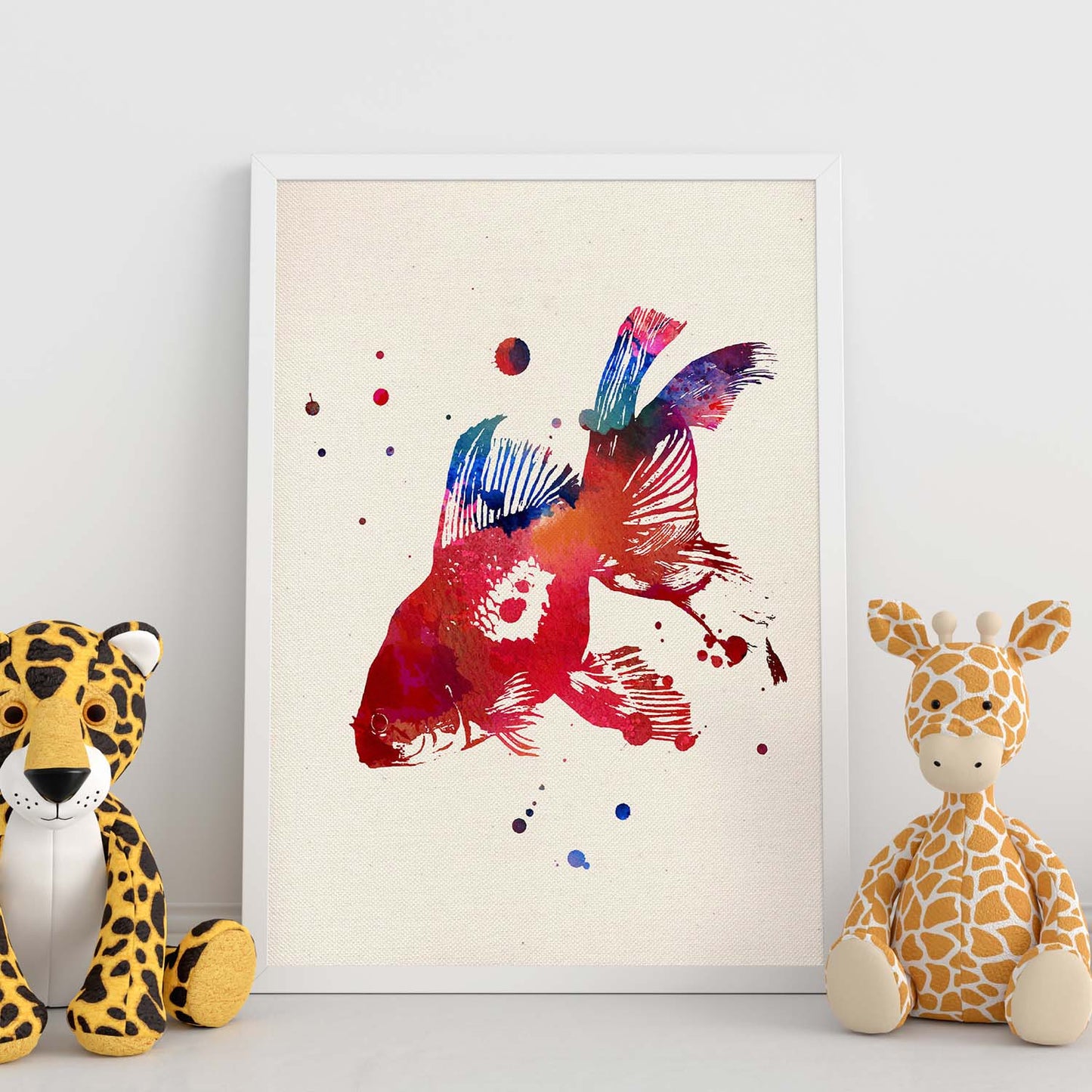 Poster de Pez con diseño acuarela. Mix de láminas con estilo acuarela-Artwork-Nacnic-Nacnic Estudio SL
