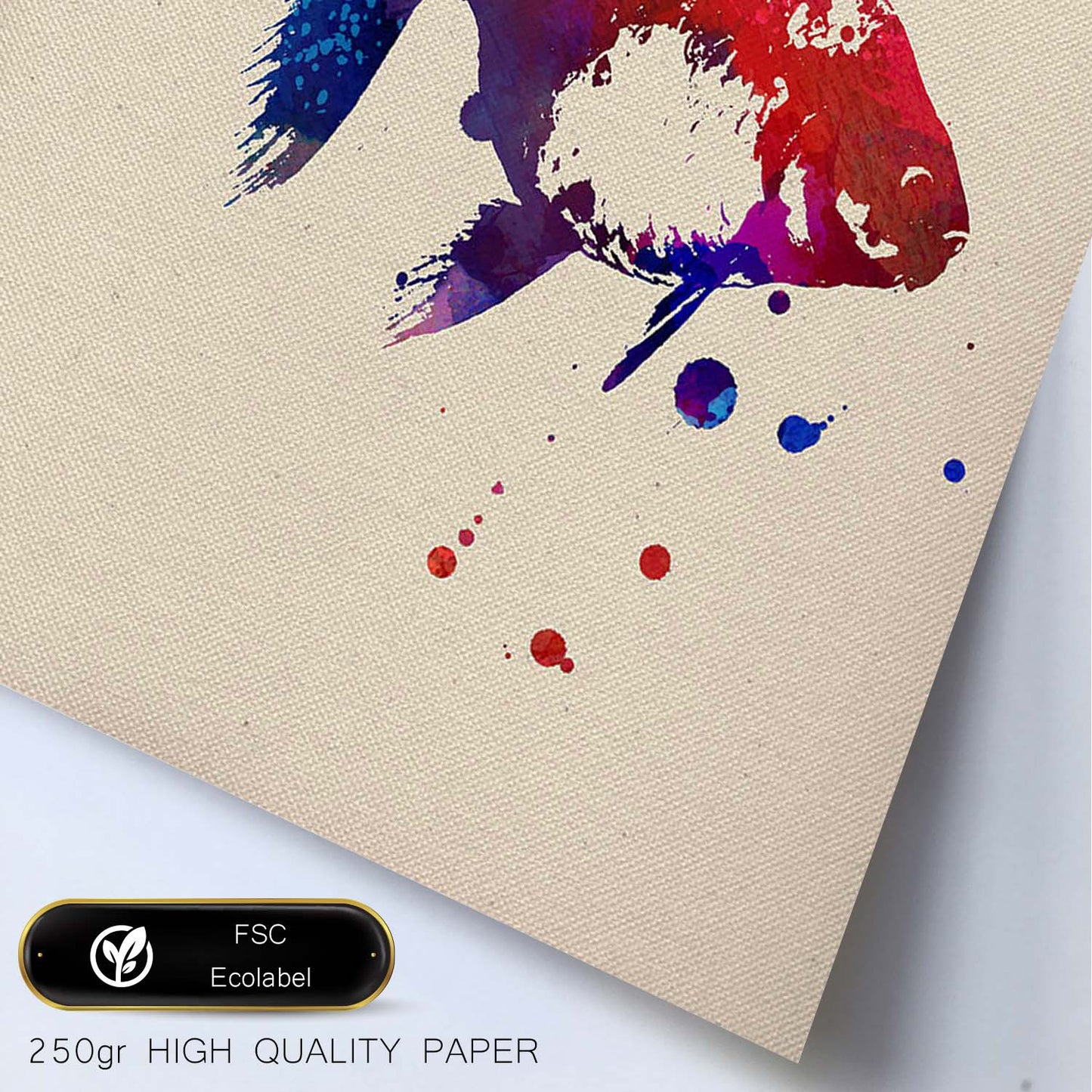 Poster de Pez de perfil con diseño acuarela. Mix de láminas con estilo acuarela-Artwork-Nacnic-Nacnic Estudio SL