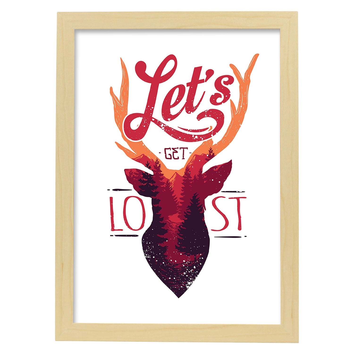 Poster de Pierdete. Lámina decorativa de diseño.-Artwork-Nacnic-A4-Marco Madera clara-Nacnic Estudio SL