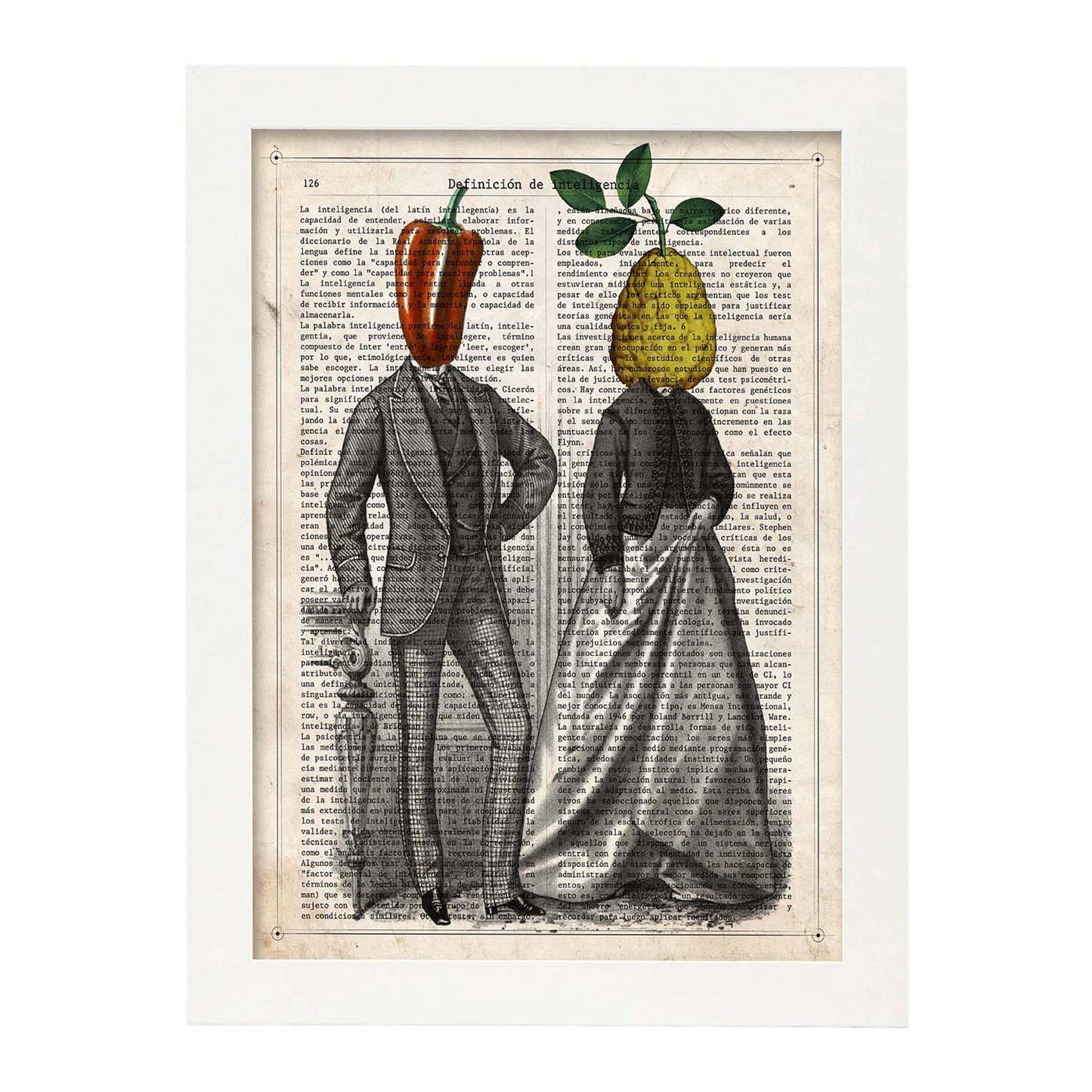 Poster de Pimiento y Membrillo. Láminas de frutas y verduras con definiciones. Ilustraciones de alimentacion vegetariana.-Artwork-Nacnic-A3-Marco Blanco-Nacnic Estudio SL