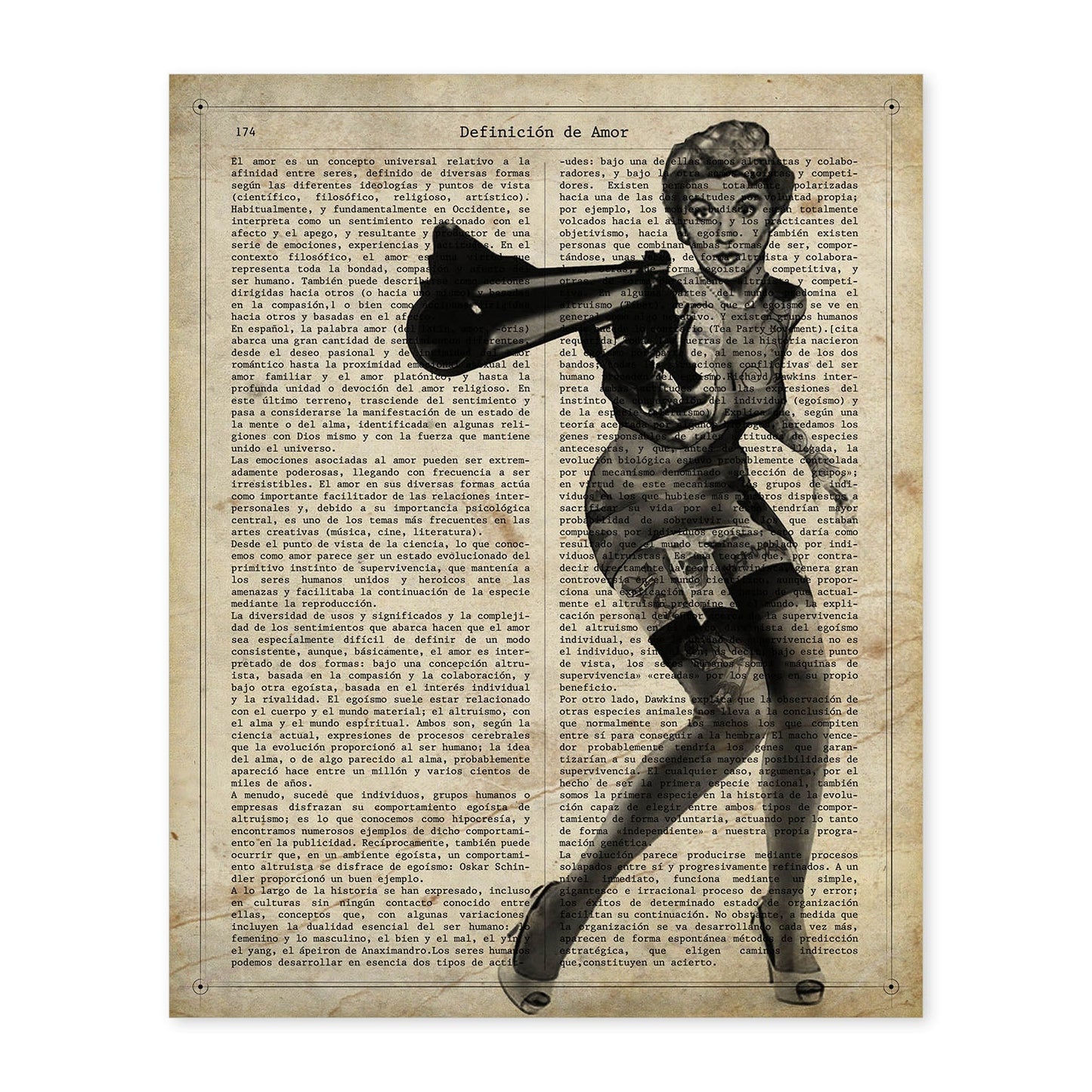 Poster de Pin up pistolera. Láminas con diseño Pin-Up para decoración de hogar. Regalo para chica pin-up.-Artwork-Nacnic-A4-Sin marco-Nacnic Estudio SL