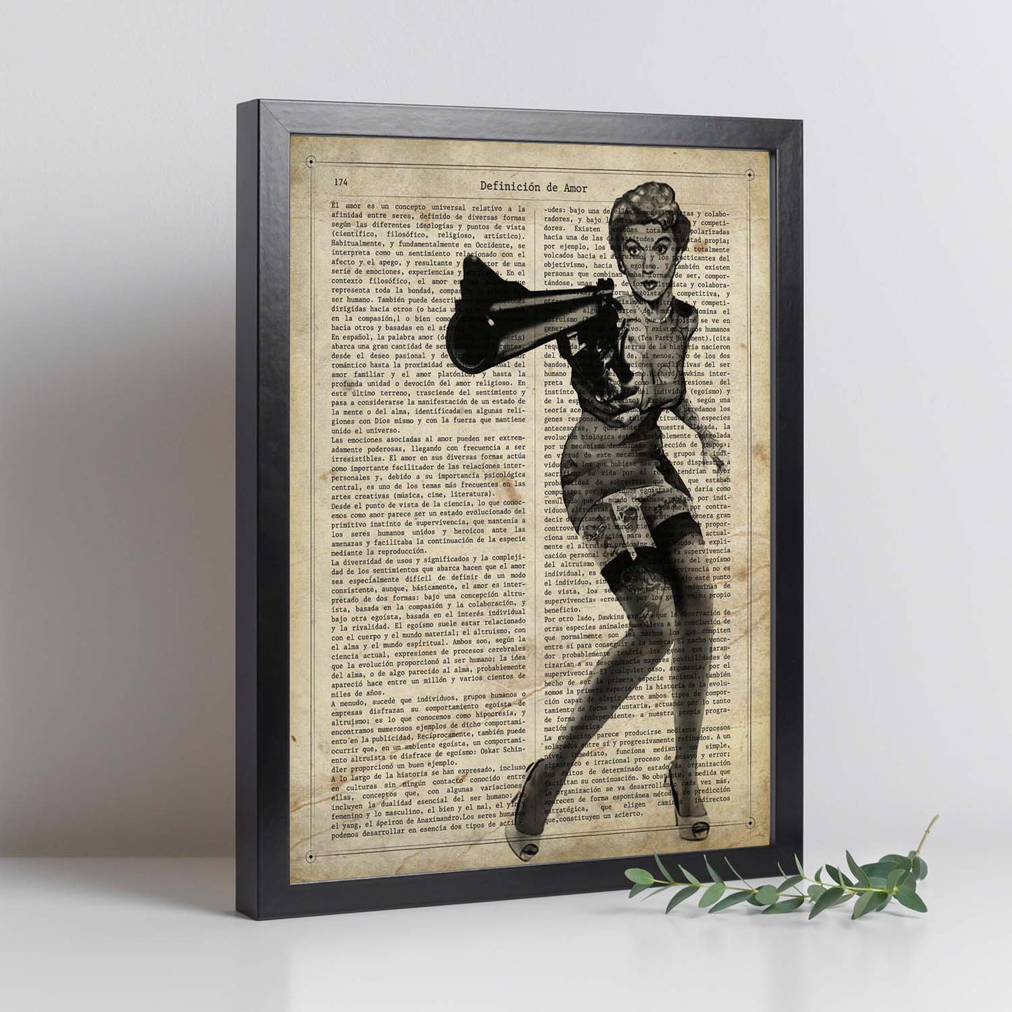 Poster de Pin up pistolera. Láminas con diseño Pin-Up para decoración de hogar. Regalo para chica pin-up.-Artwork-Nacnic-Nacnic Estudio SL