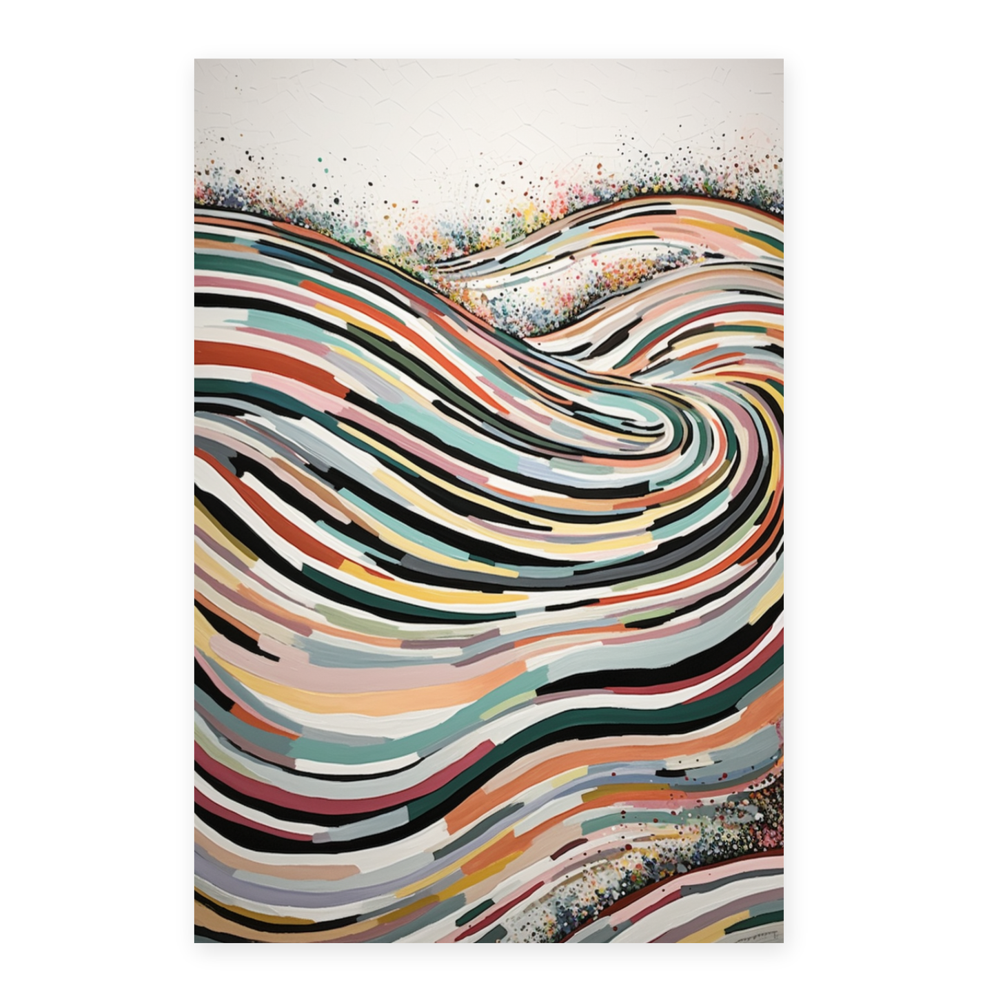 Póster Abstracto de Líneas Curvas Wu Guanzho