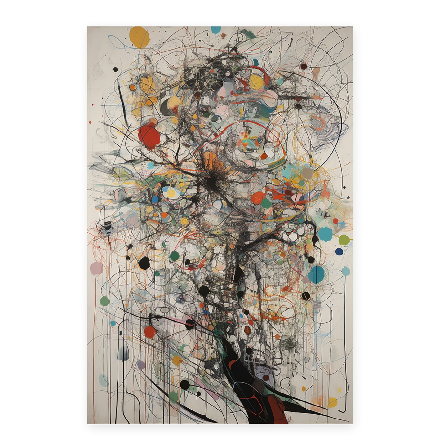 Lámina de pintura abstracta de líneas curvas de Wu Guanzhong
