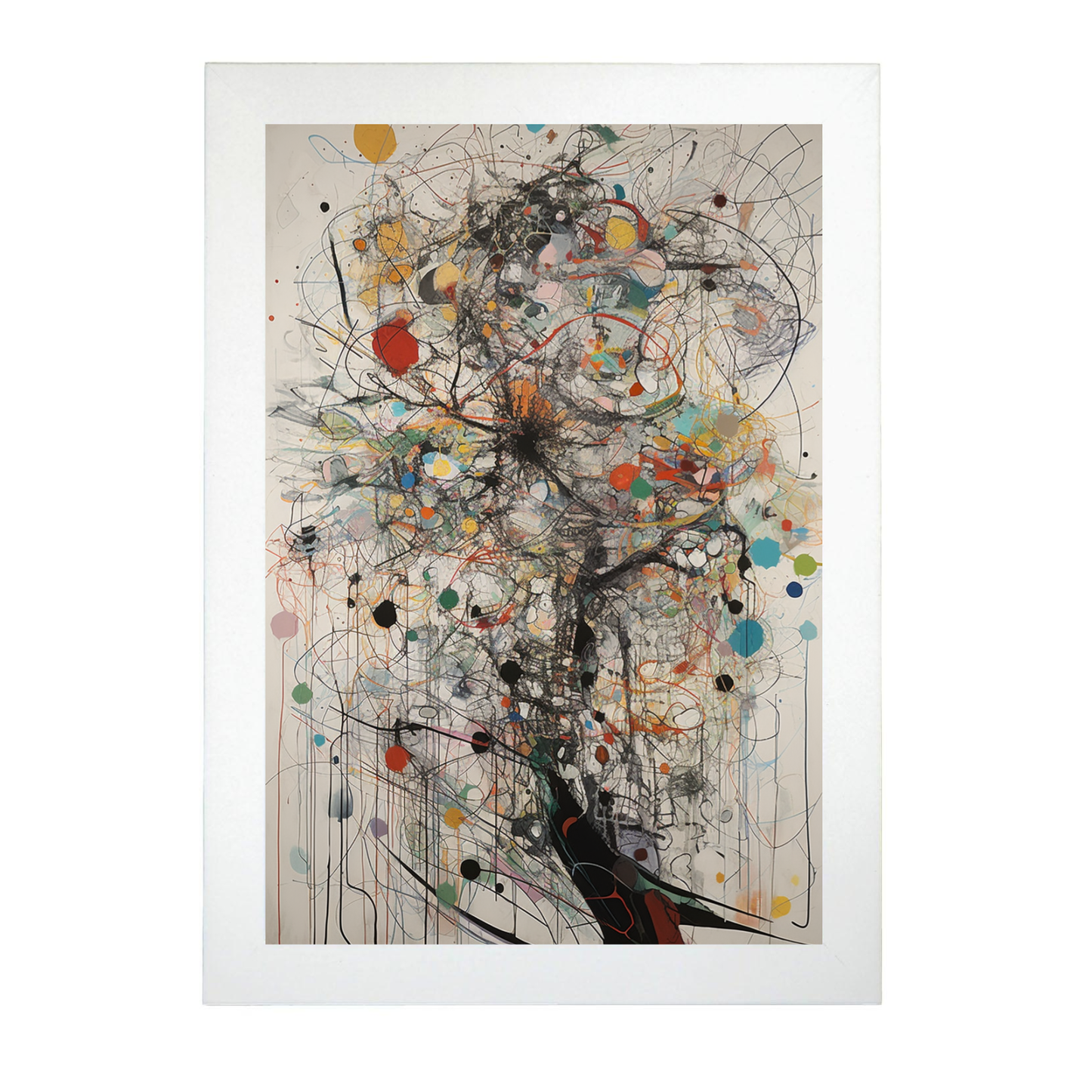 Lámina de pintura abstracta de líneas curvas de Wu Guanzhong