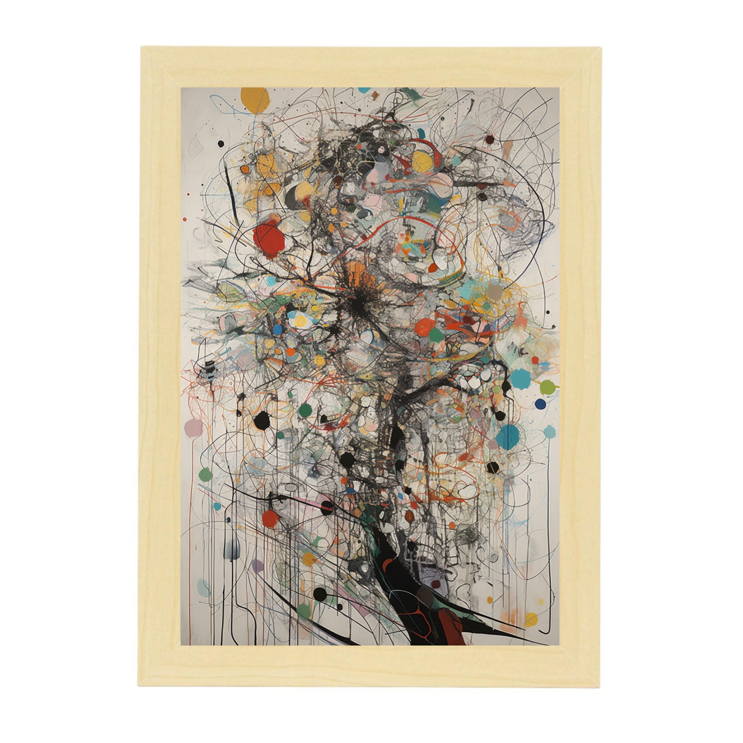 Lámina de pintura abstracta de líneas curvas de Wu Guanzhong