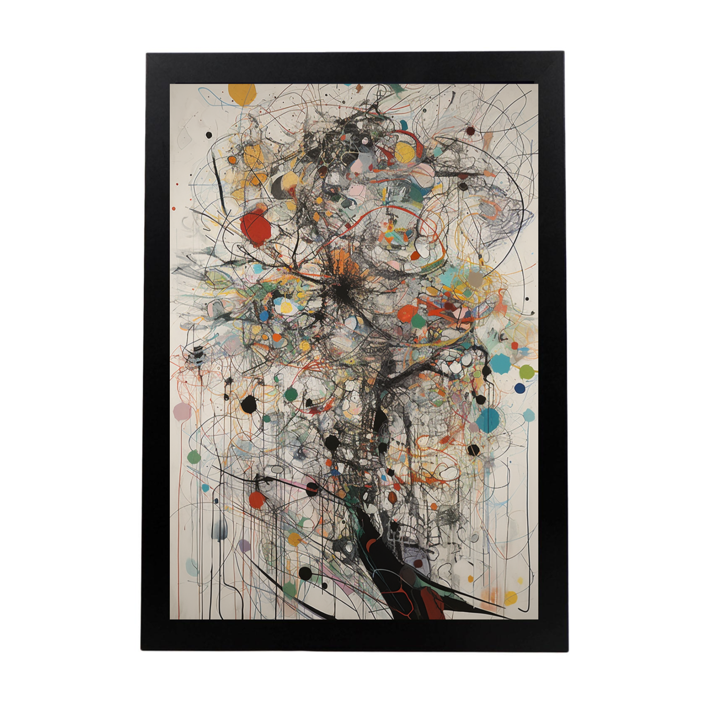 Lámina de pintura abstracta de líneas curvas de Wu Guanzhong