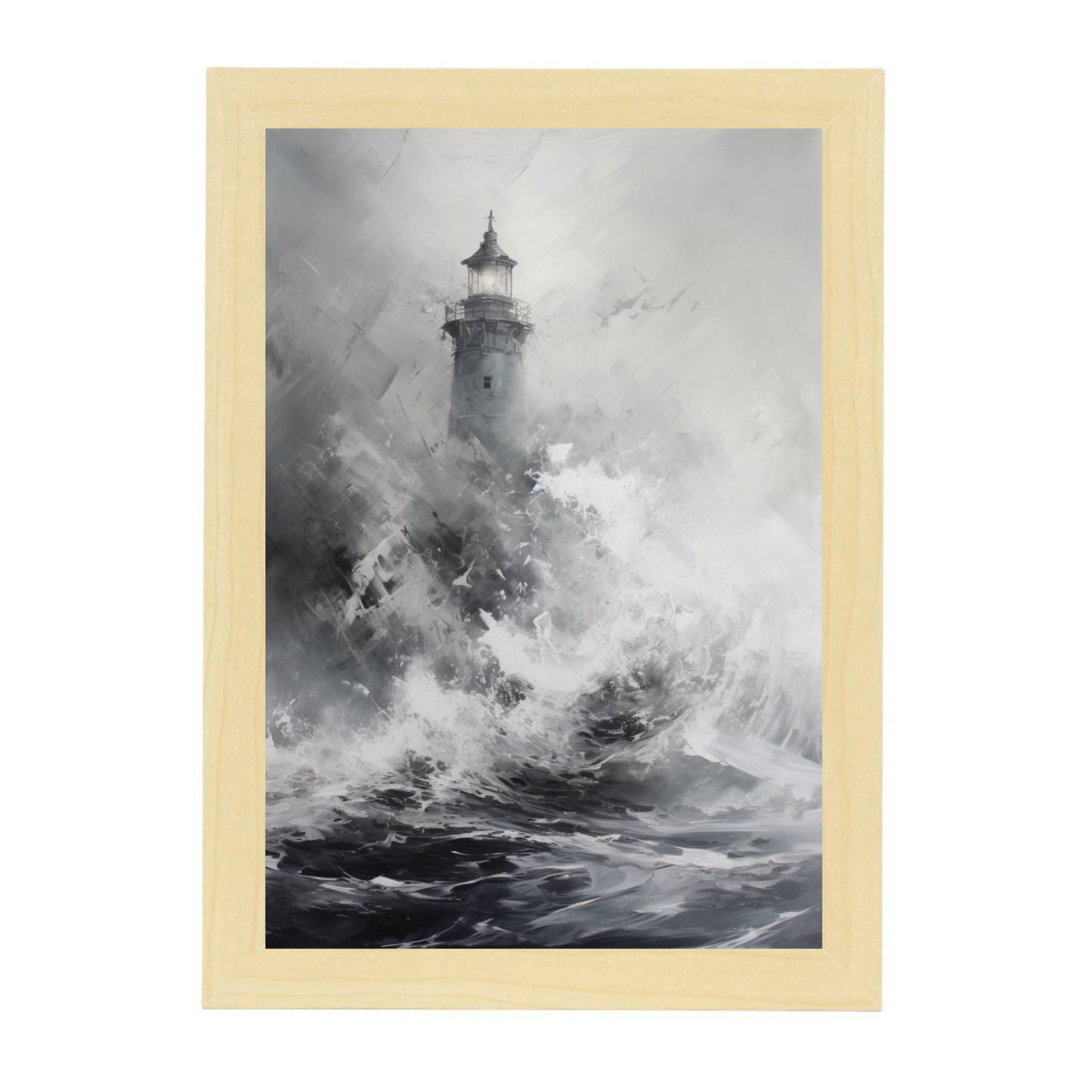 Póster de Pintura Abstracta en Oleo Blanco Masivo