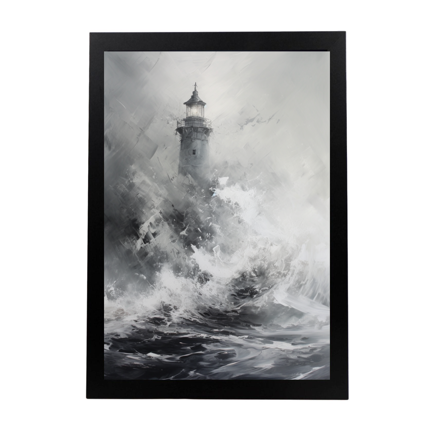 Póster de Pintura Abstracta en Oleo Blanco Masivo