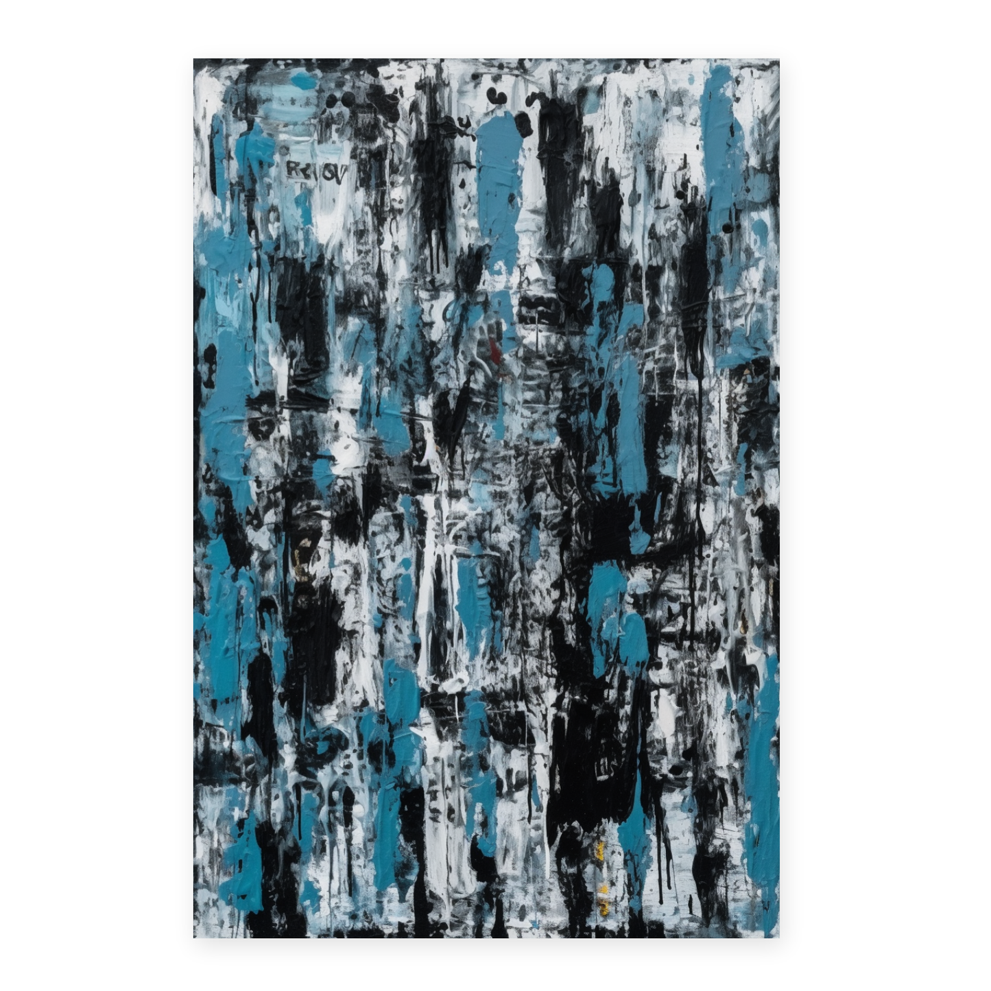 Lámina de pintura expresionista abstracta letra E