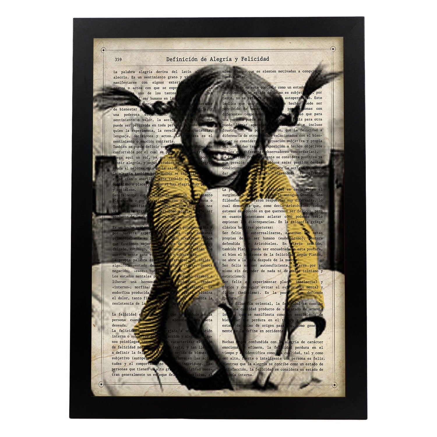 Poster de Pippi Langstrumpf blanco y negro. Láminas de personajes importantes. Posters de músicos, actores, inventores, exploradores, ...-Artwork-Nacnic-A4-Marco Negro-Nacnic Estudio SL