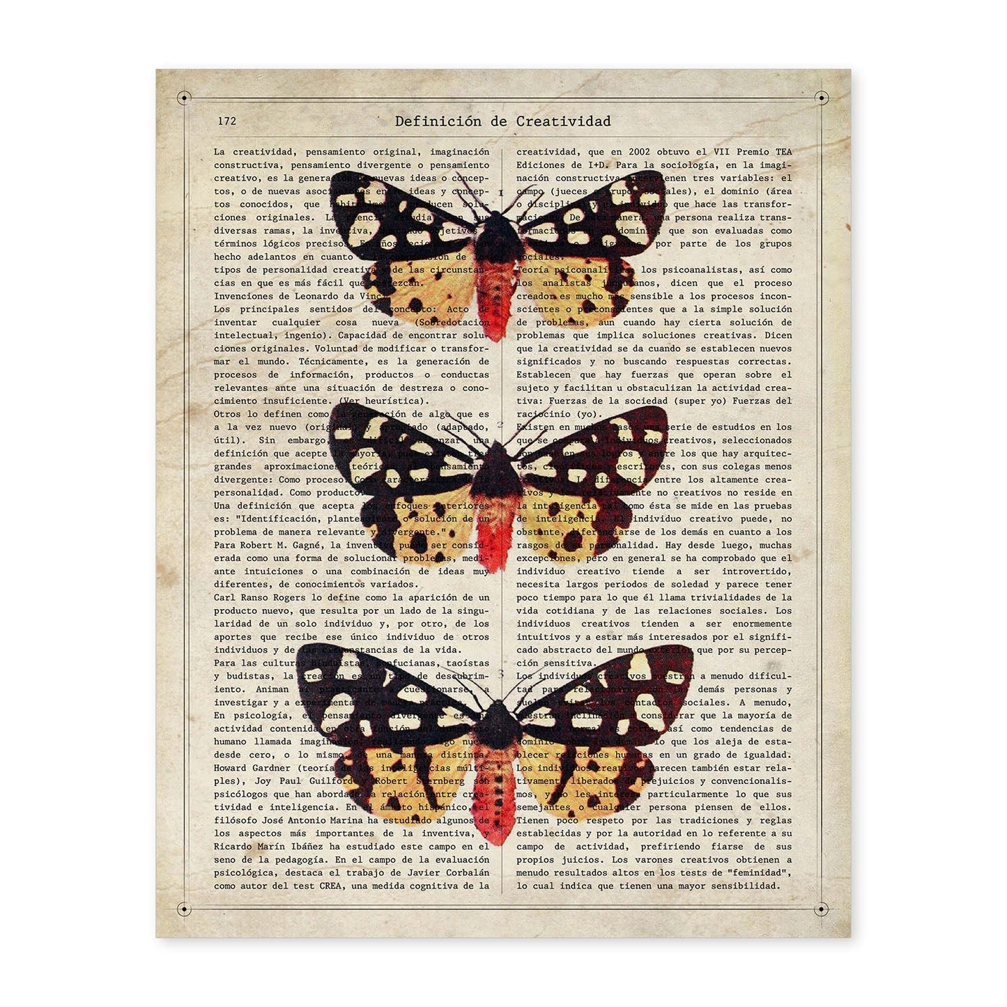 Poster de Polilla tigre. Láminas de mariposas. Decoración de mariposas y polillas.-Artwork-Nacnic-A4-Sin marco-Nacnic Estudio SL