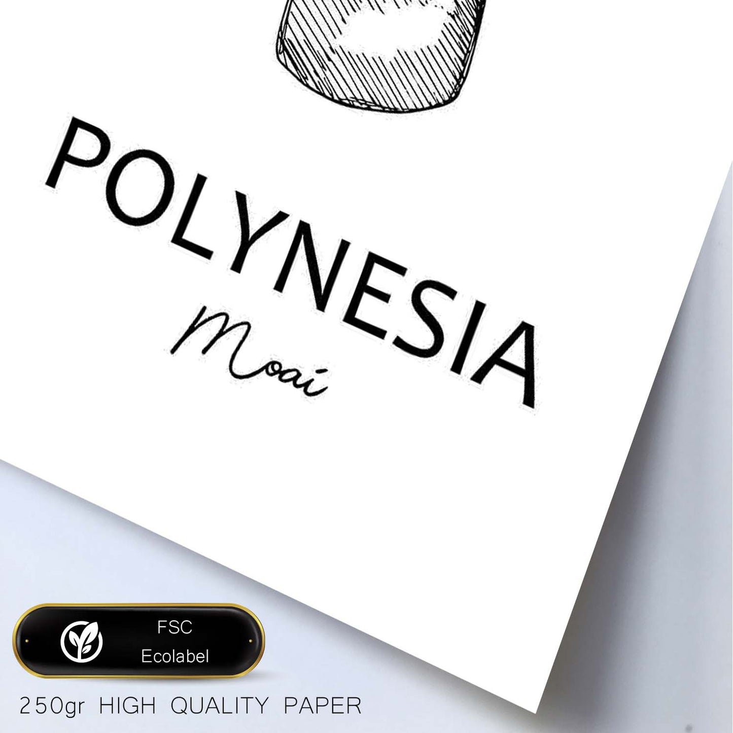 Poster de Polinesia - Moai. Láminas con monumentos de ciudades.-Artwork-Nacnic-Nacnic Estudio SL