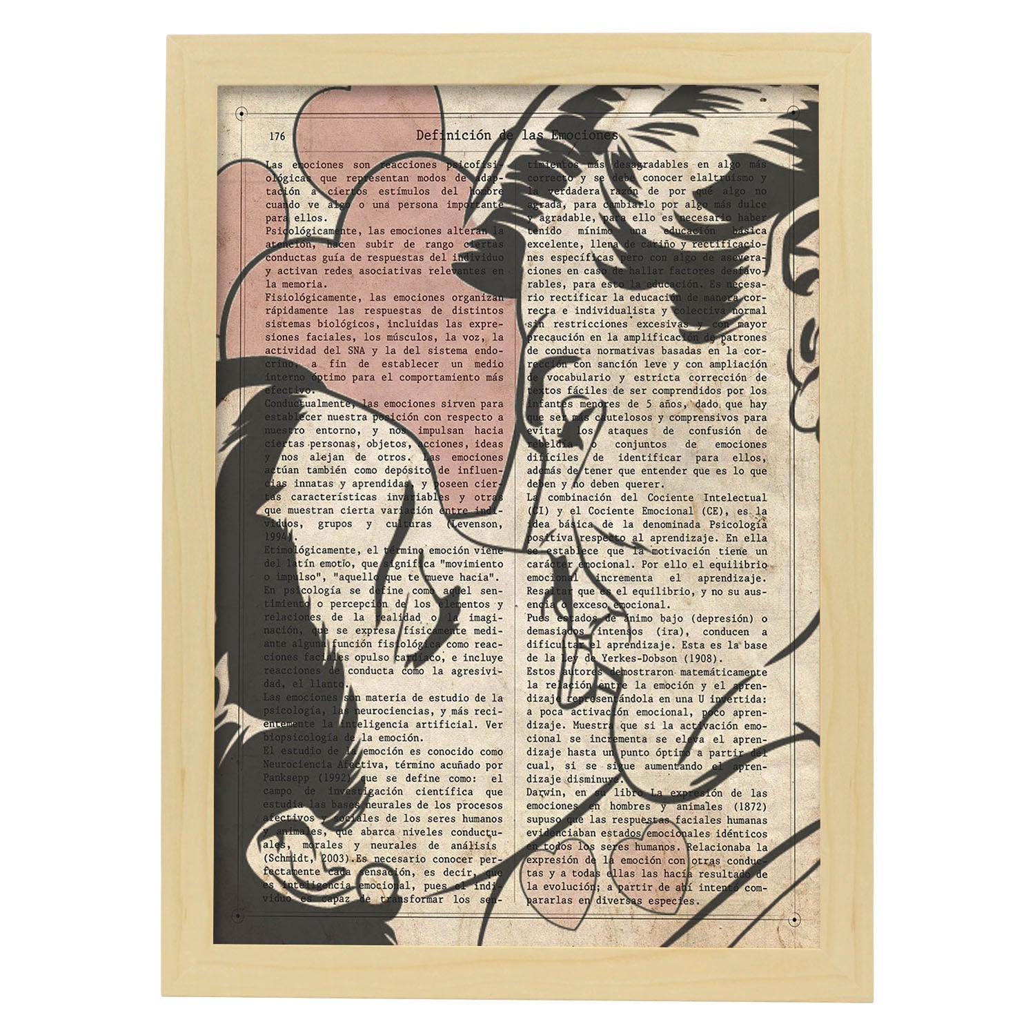 Poster de Pop Art. Lámina de Beso 2. Diseños coloridos con temática Pop Art.-Artwork-Nacnic-A4-Marco Madera clara-Nacnic Estudio SL