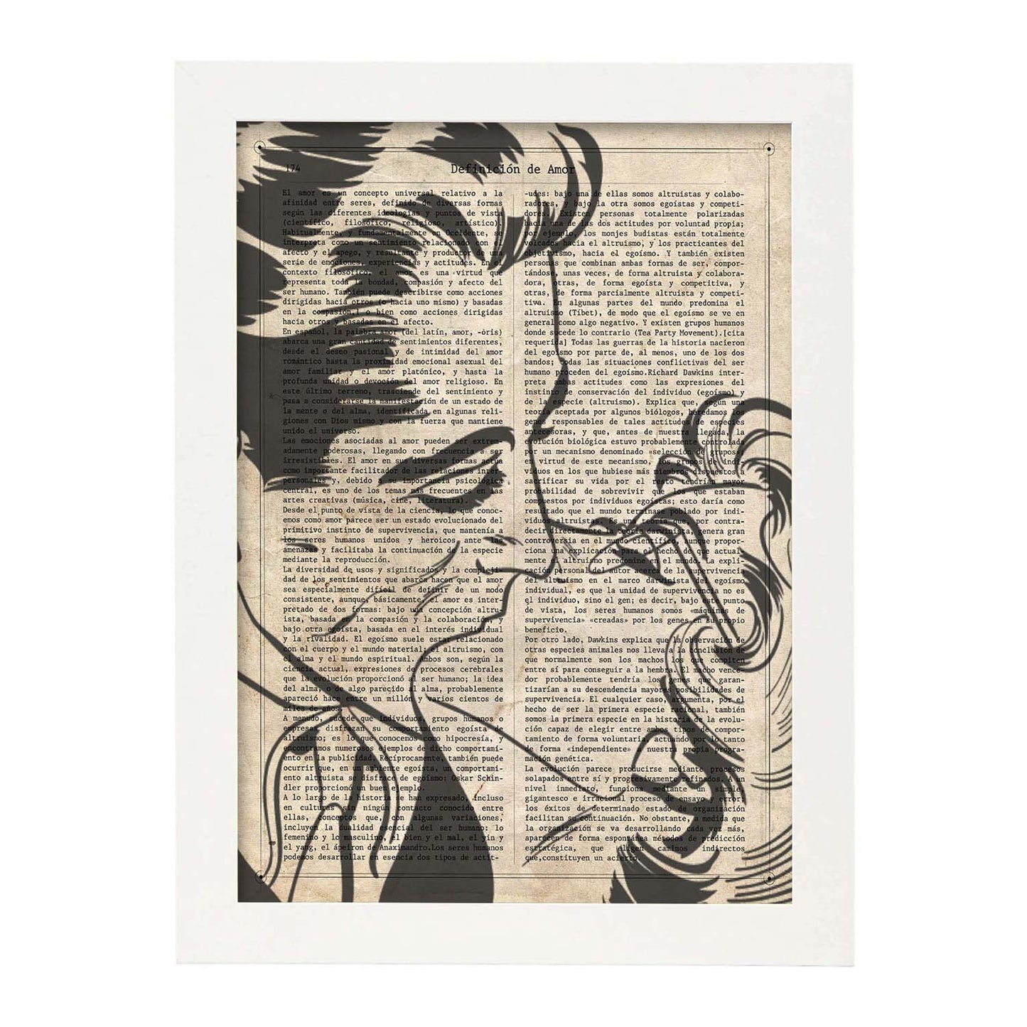 Poster de Pop Art. Lámina de Beso. Diseños coloridos con temática Pop Art.-Artwork-Nacnic-A3-Marco Blanco-Nacnic Estudio SL