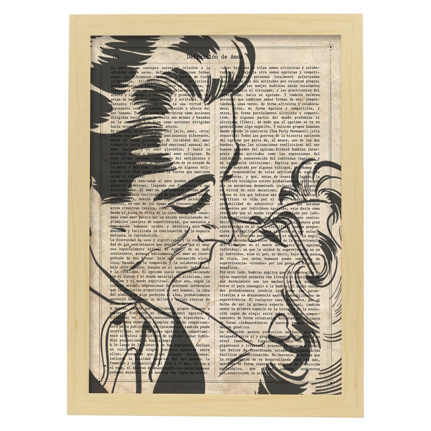 Poster de Pop Art. Lámina de Beso. Diseños coloridos con temática Pop Art.-Artwork-Nacnic-A3-Marco Madera clara-Nacnic Estudio SL