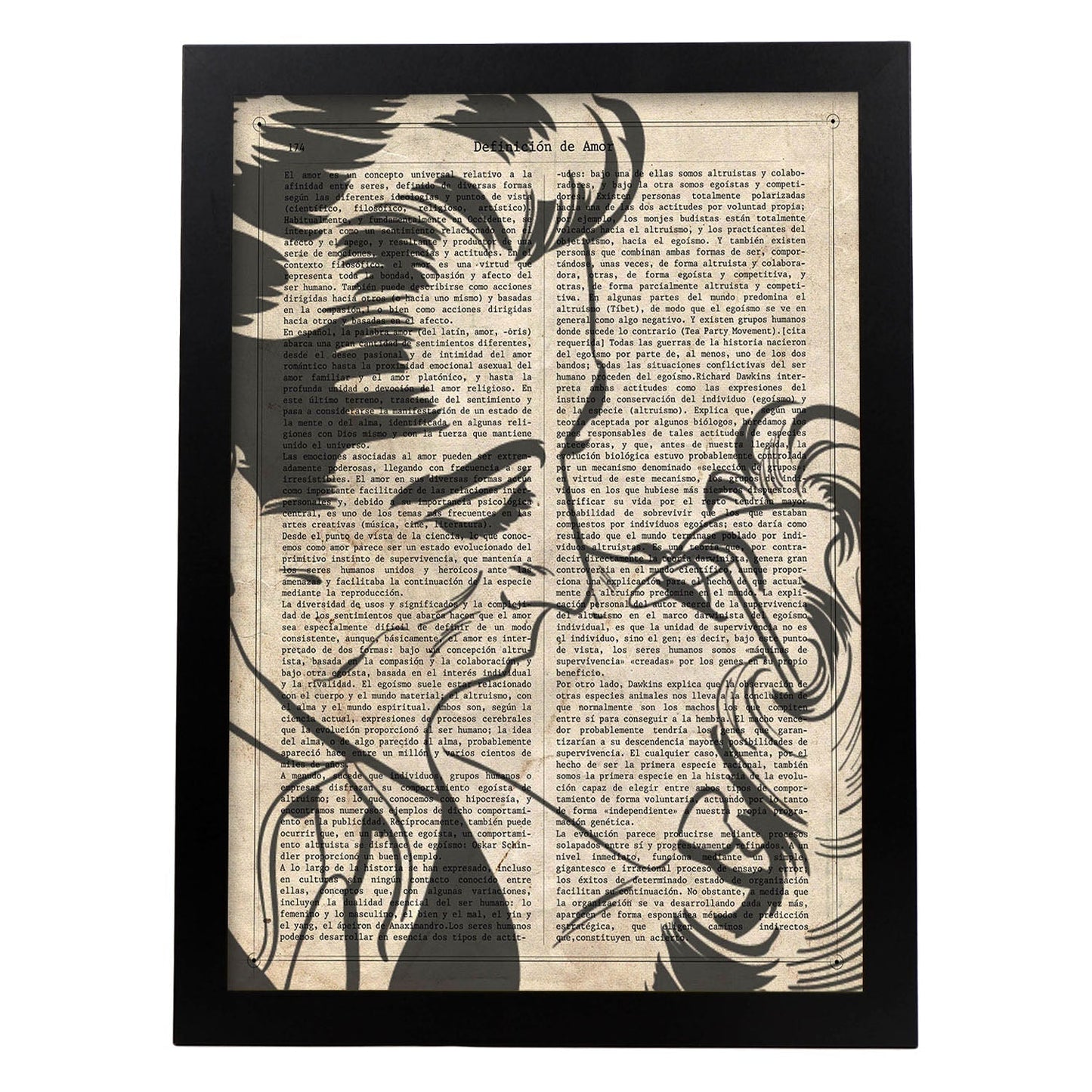 Poster de Pop Art. Lámina de Beso. Diseños coloridos con temática Pop Art.-Artwork-Nacnic-A4-Marco Negro-Nacnic Estudio SL