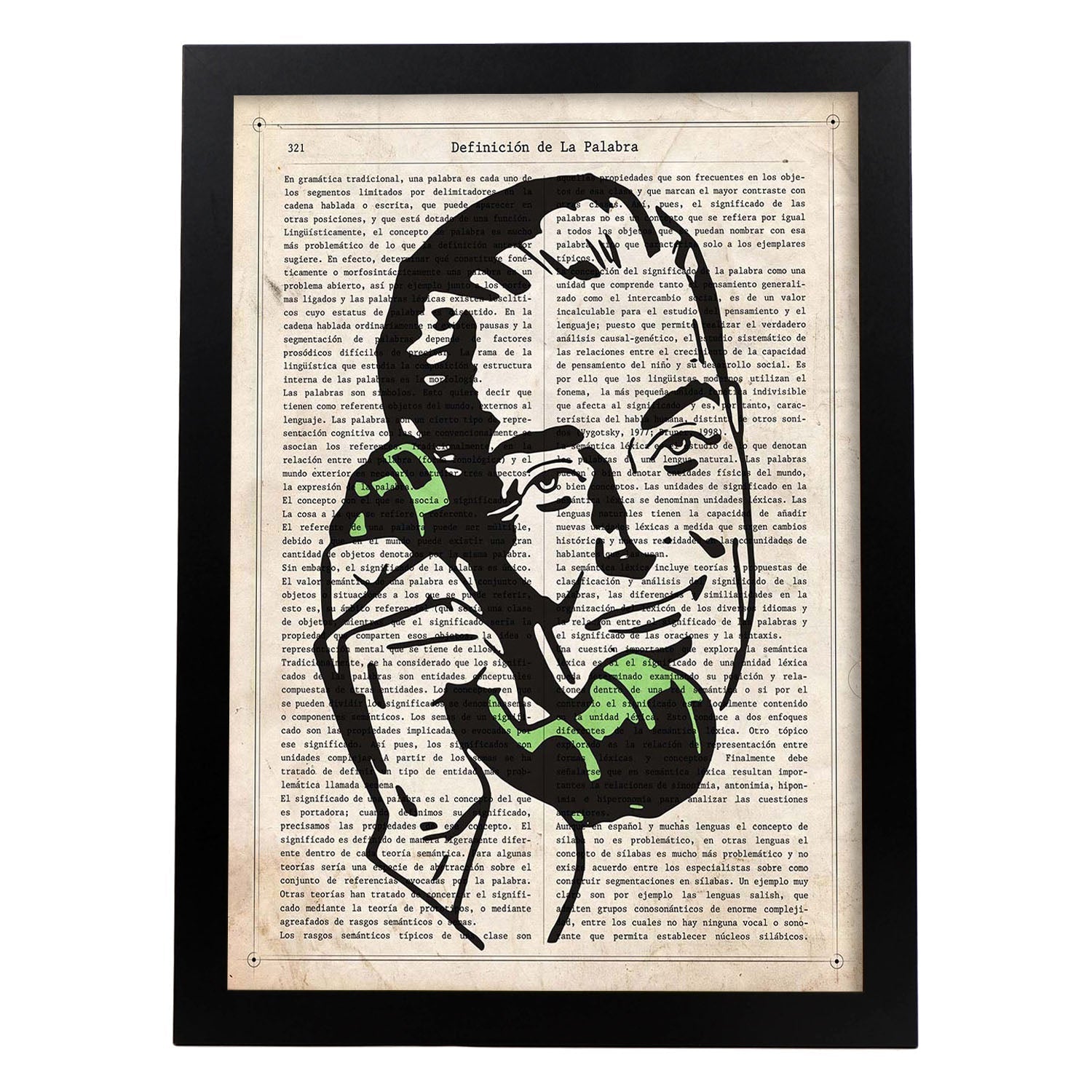 Poster de Pop Art. Lámina de Hombre al telefono. Diseños coloridos con temática Pop Art.-Artwork-Nacnic-A3-Marco Negro-Nacnic Estudio SL