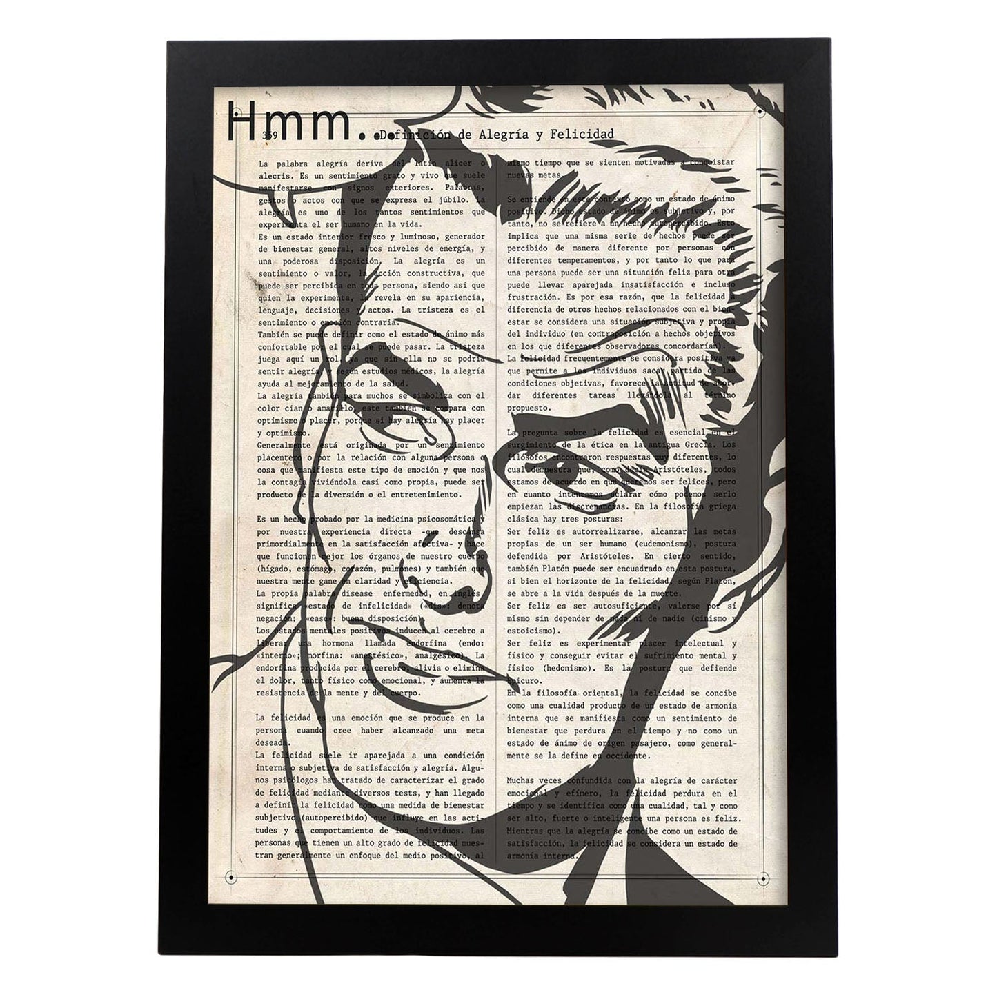 Poster de Pop Art. Lámina de Hombre pensando. Diseños coloridos con temática Pop Art.-Artwork-Nacnic-A3-Marco Negro-Nacnic Estudio SL