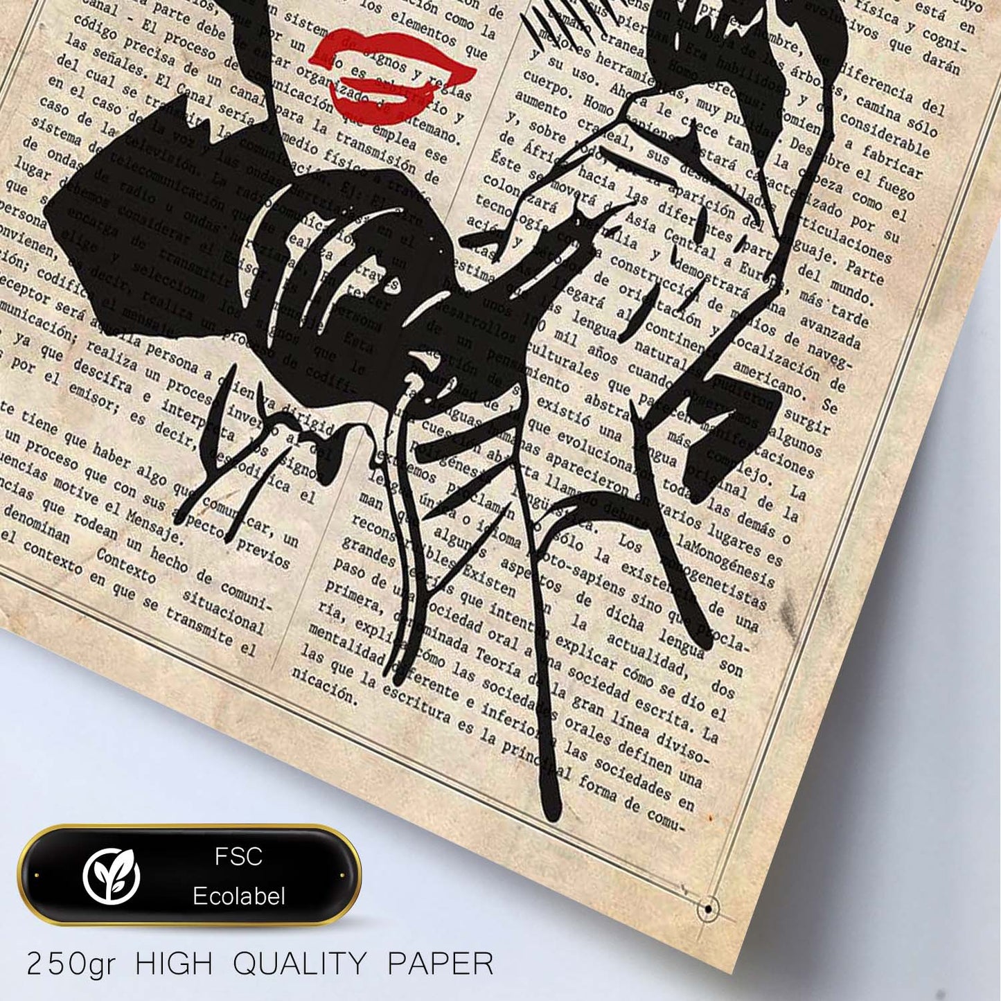 Poster de Pop Art. Lámina de Mujer al telefono. Diseños coloridos con temática Pop Art.-Artwork-Nacnic-Nacnic Estudio SL
