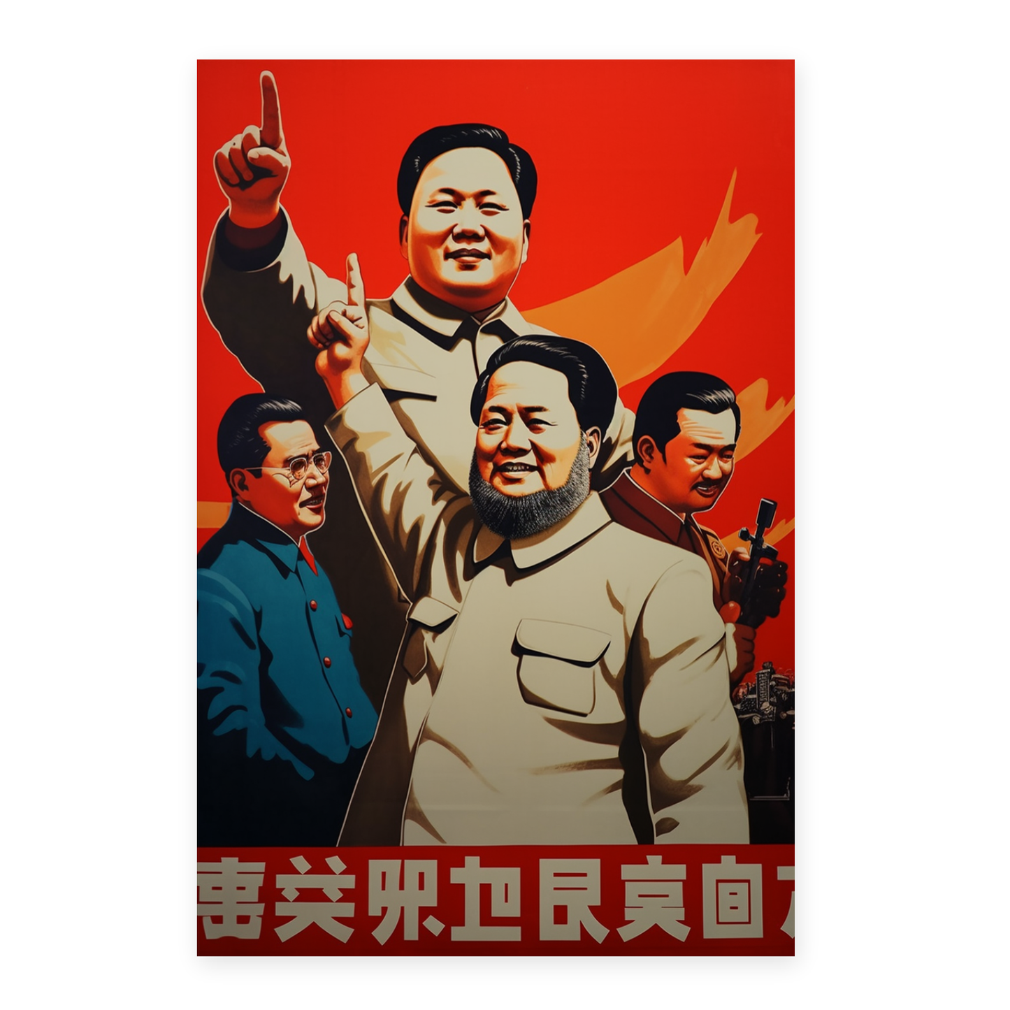 Póster de Propaganda Estilo Chino