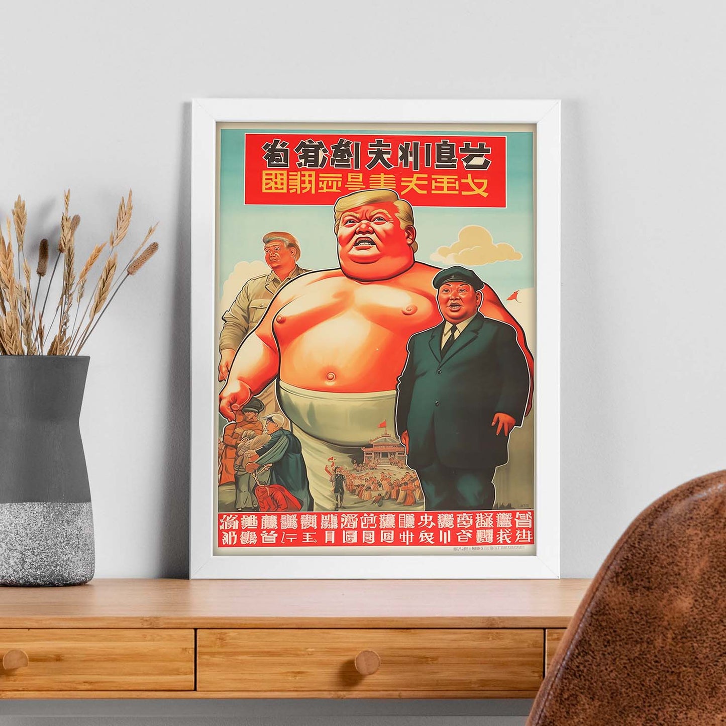 Póster Estilo Chino con Personas