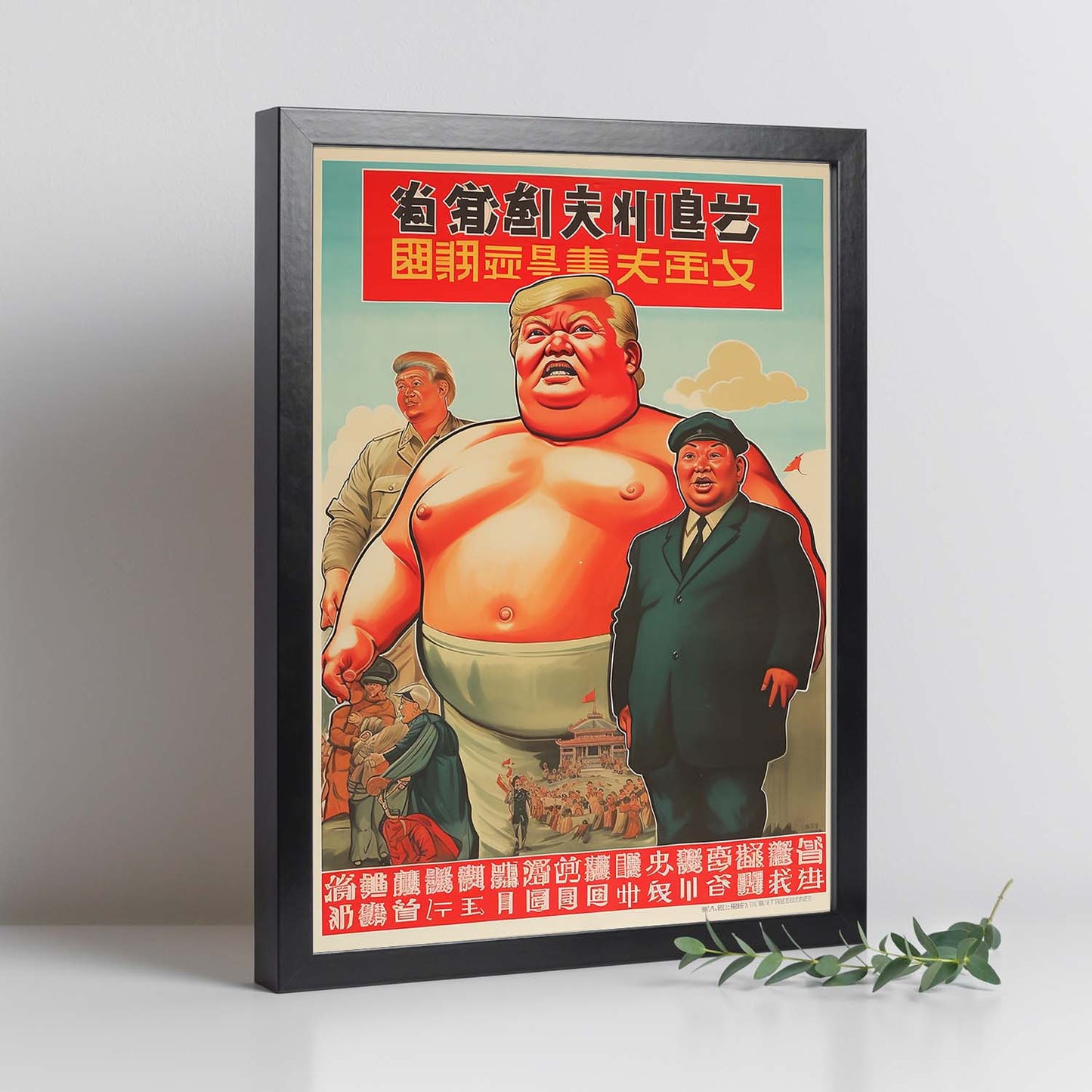 Póster Estilo Chino con Personas