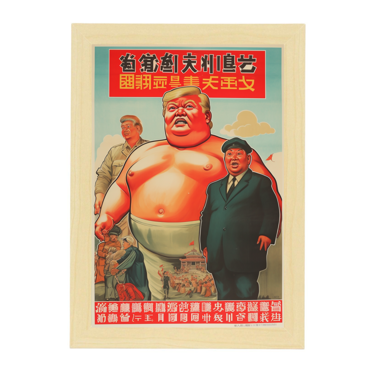 Póster Estilo Chino con Personas