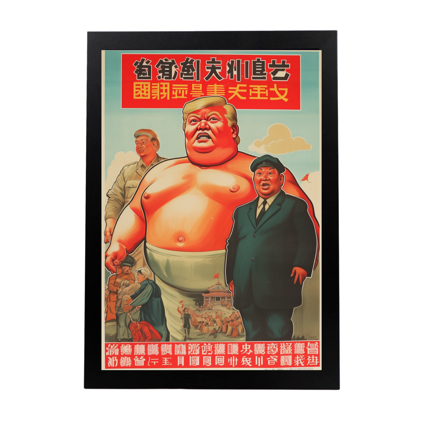 Póster Estilo Chino con Personas