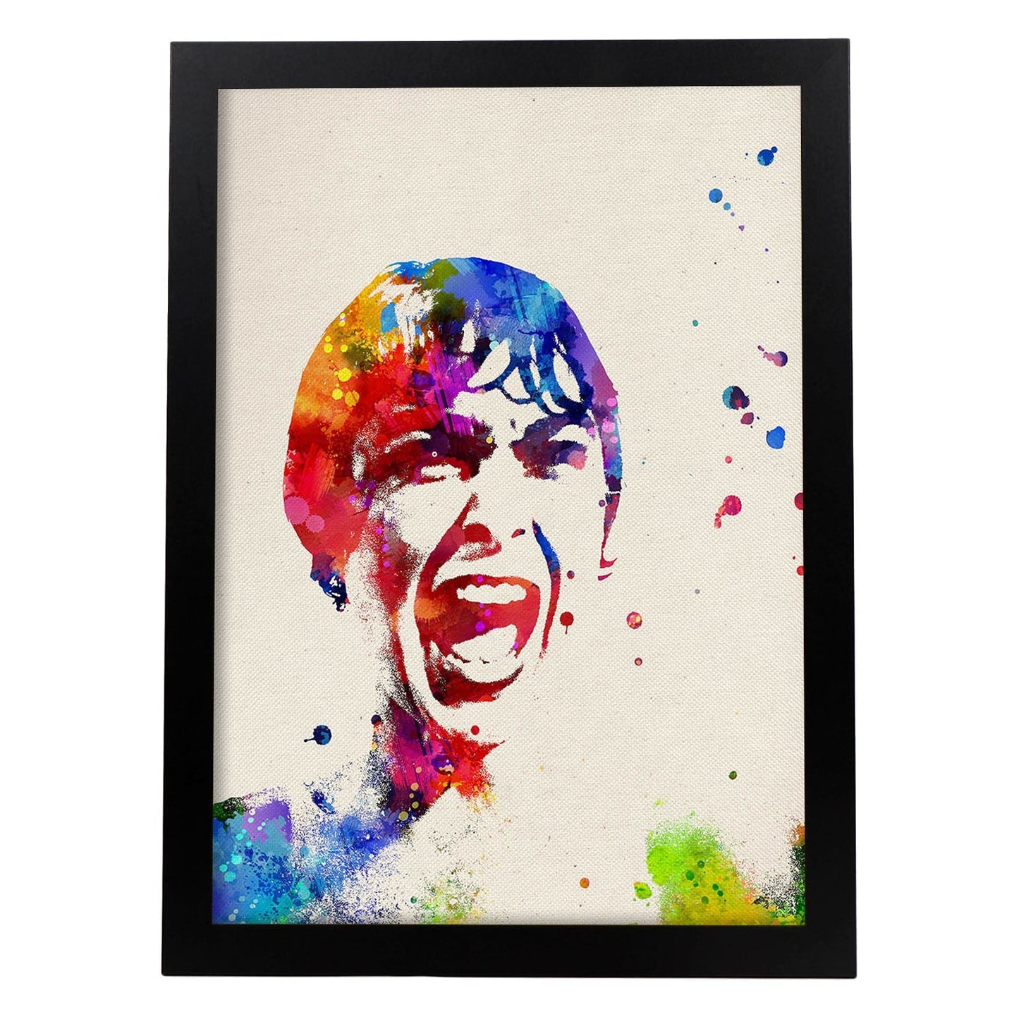 Poster de Psycho. Láminas de cine, películas, y actores. Posters de películas antiguas con estilo acuarela.-Artwork-Nacnic-A4-Marco Negro-Nacnic Estudio SL