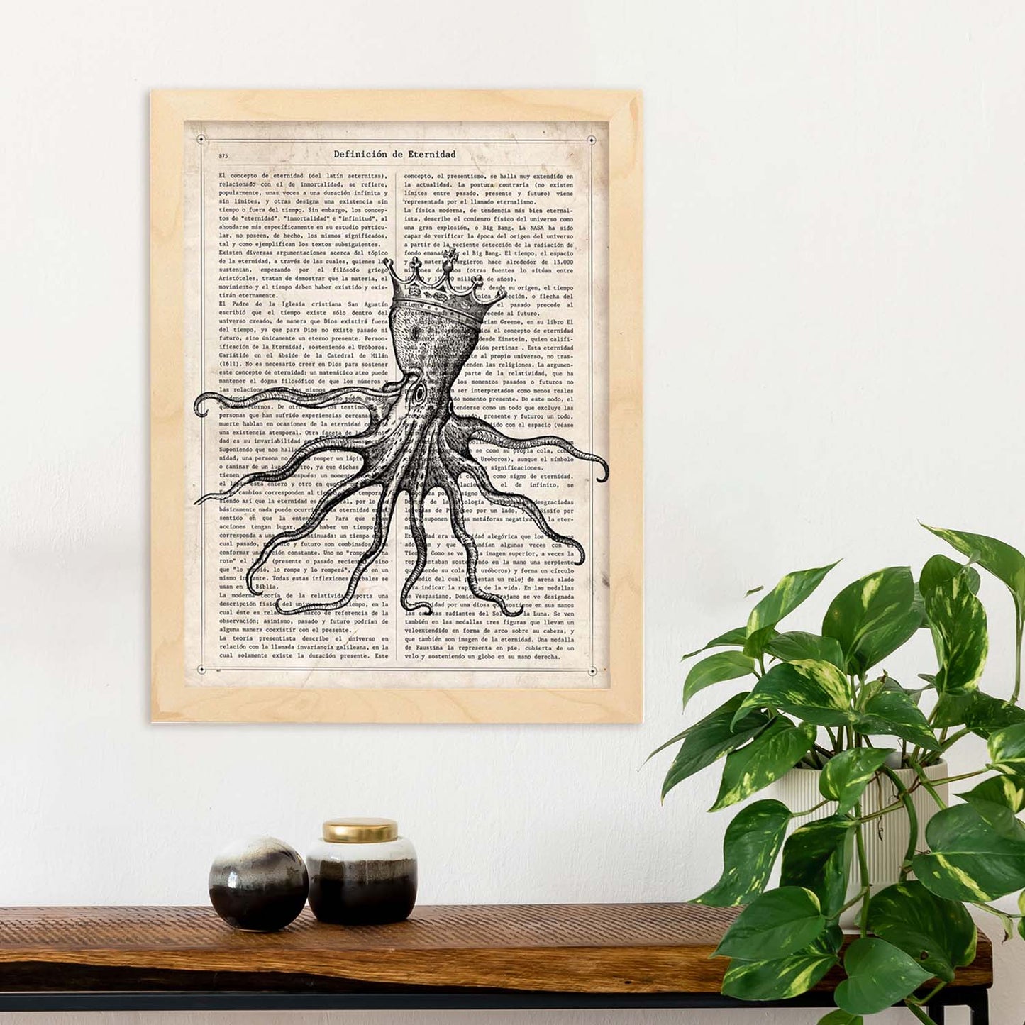 Poster de Pulpo rey. Láminas de animales con definiciones. Ilustraciones de animales con textos.-Artwork-Nacnic-Nacnic Estudio SL