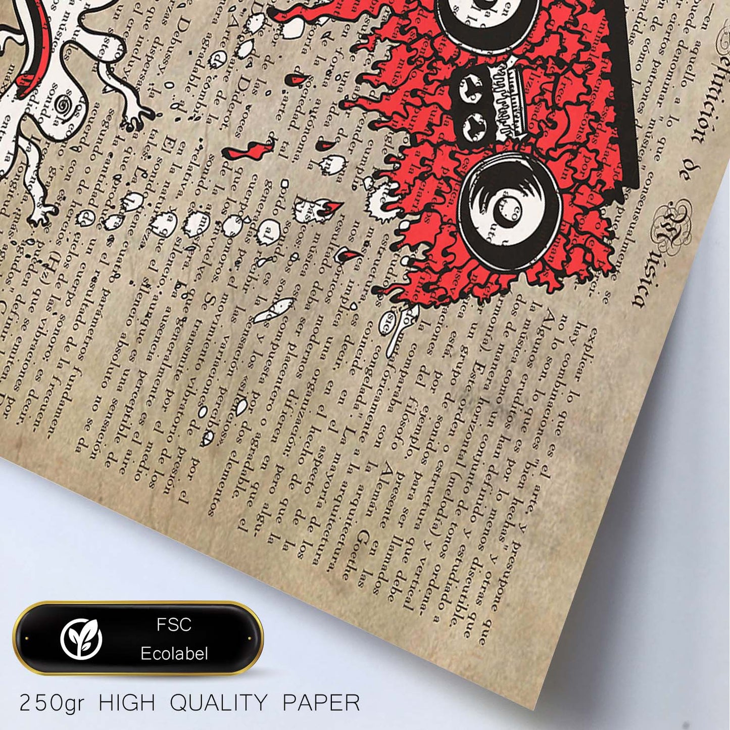 Poster de Radiocasete en llamas. Láminas musicales con definiciones para-Artwork-Nacnic-Nacnic Estudio SL